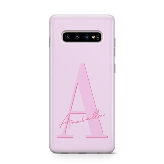 Personalised Pink Initial Protective Samsung Galaxy Case