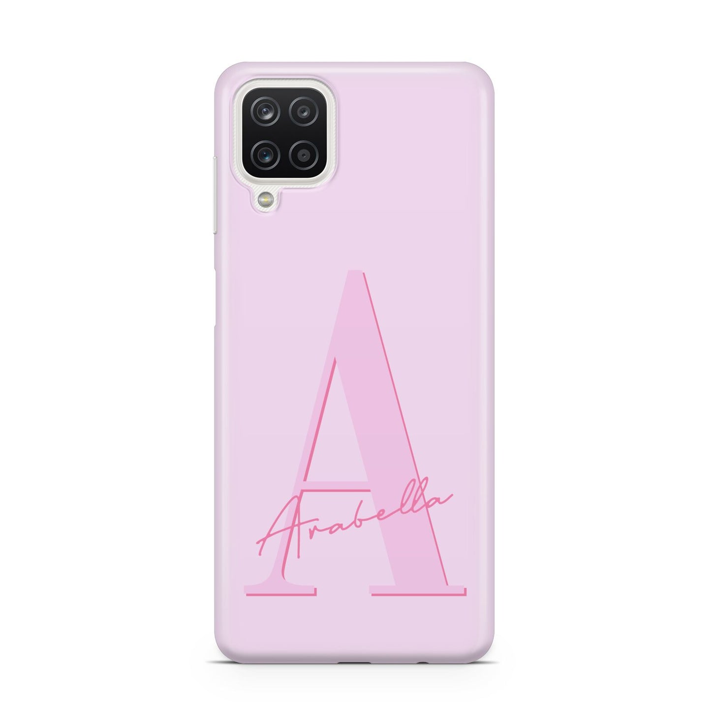 Personalised Pink Initial Samsung A12 Case