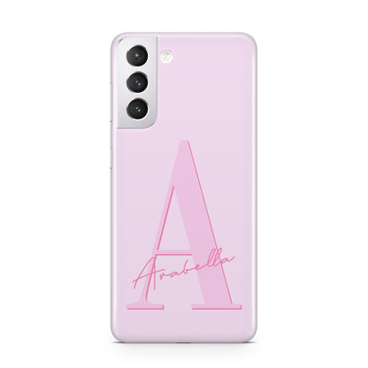 Personalised Pink Initial Samsung S21 Case