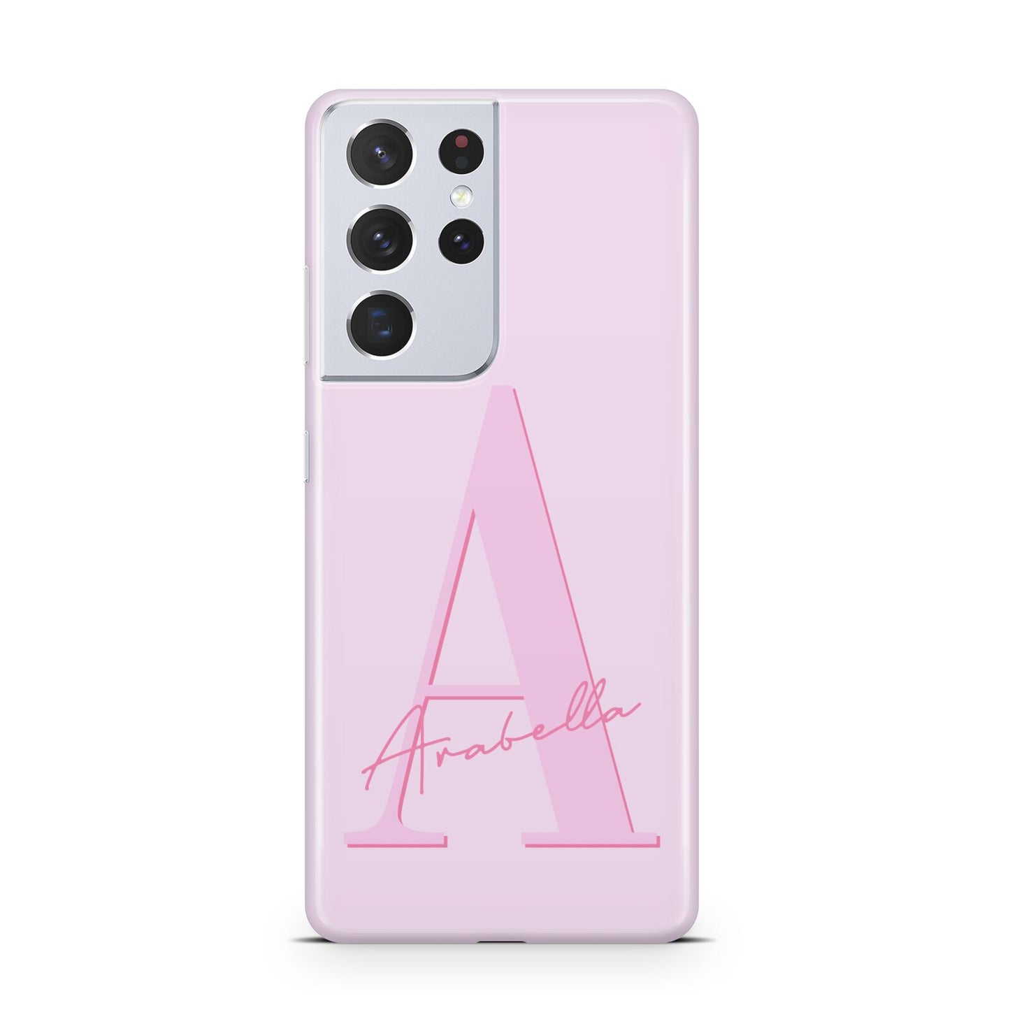 Personalised Pink Initial Samsung S21 Ultra Case