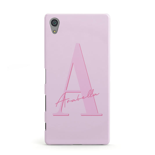 Personalised Pink Initial Sony Xperia Case