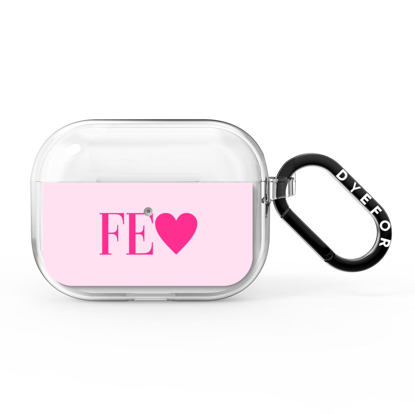 Personalised Pink Initials Heart AirPods Pro Clear Case