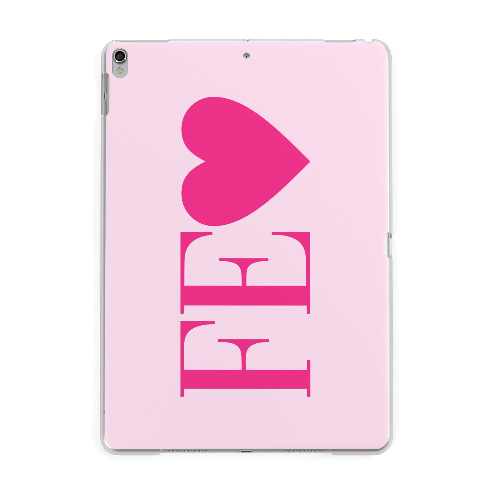 Personalised Pink Initials Heart Apple iPad Silver Case