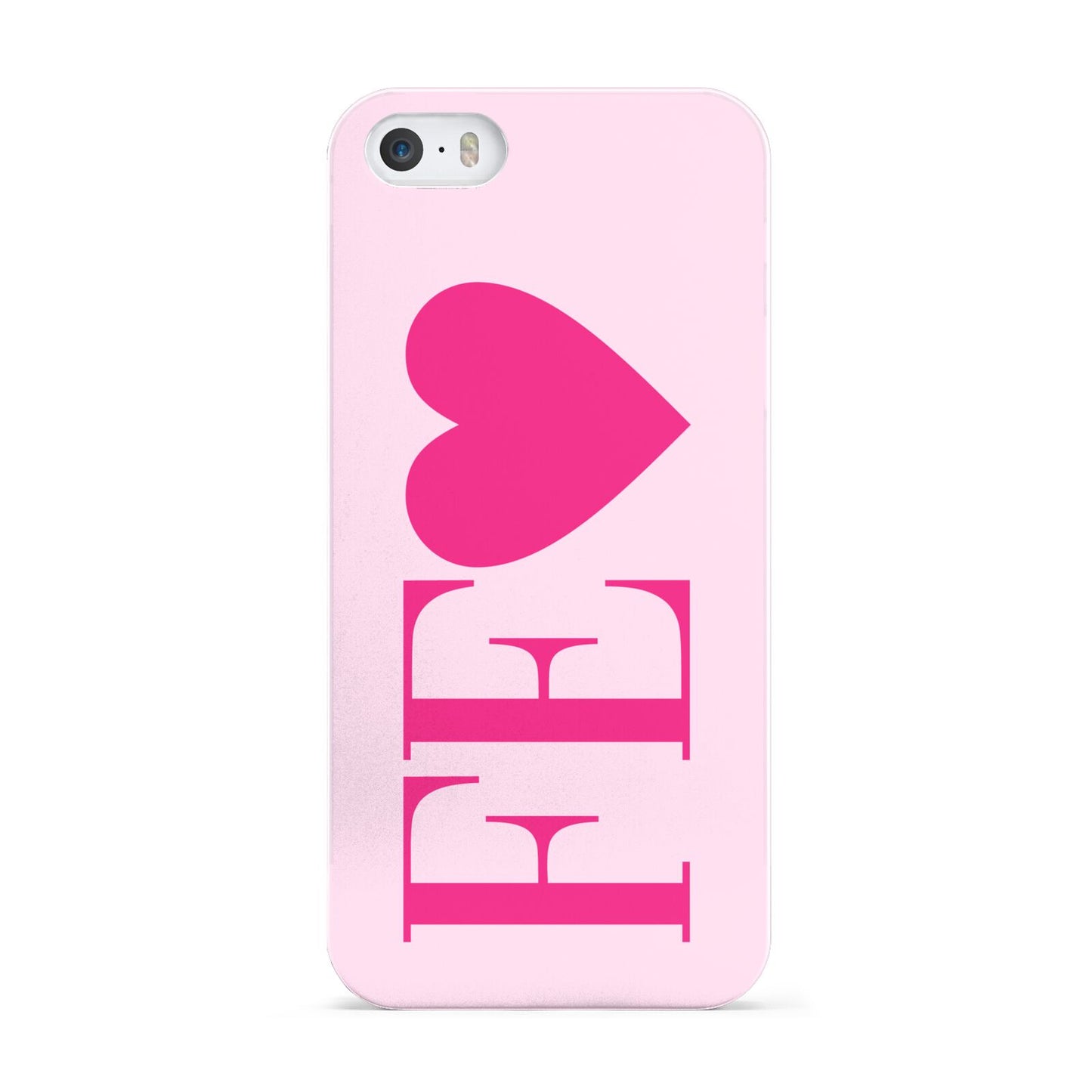 Personalised Pink Initials Heart Apple iPhone 5 Case