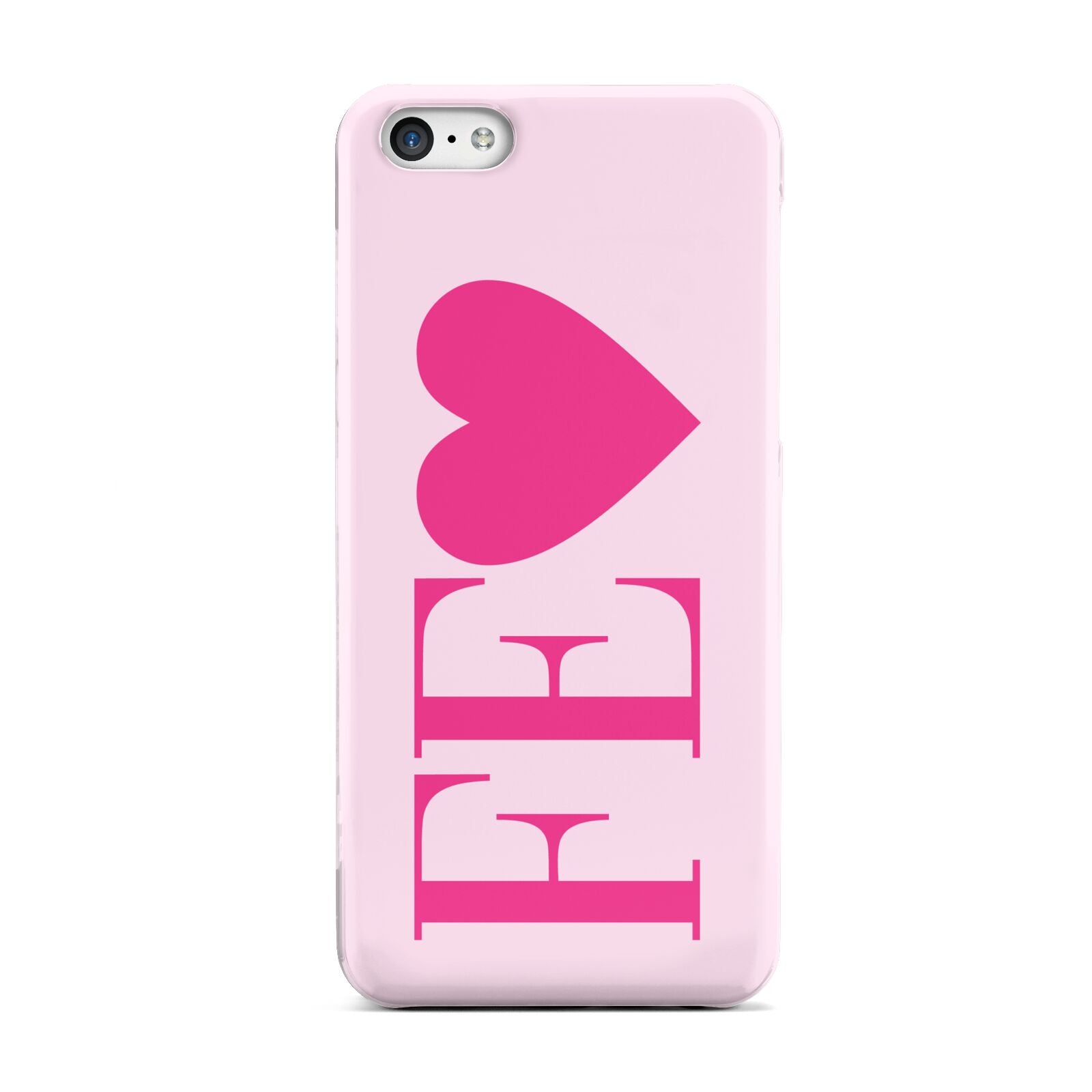 Personalised Pink Initials Heart Apple iPhone 5c Case