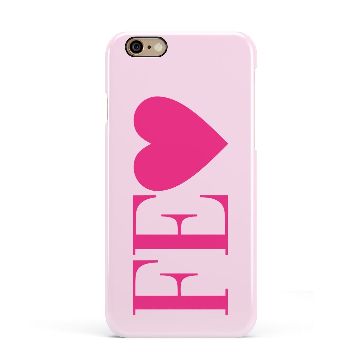 Personalised Pink Initials Heart Apple iPhone 6 3D Snap Case