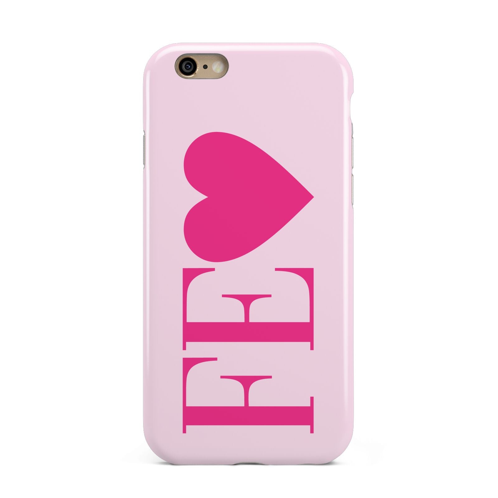 Personalised Pink Initials Heart Apple iPhone 6 3D Tough Case