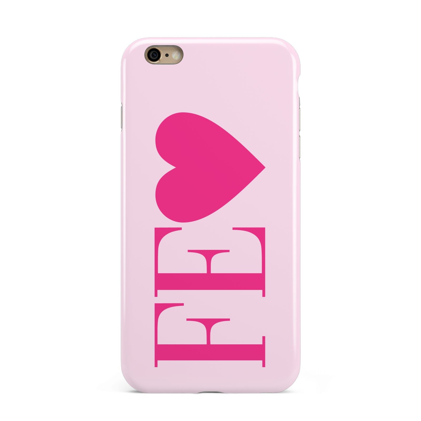 Personalised Pink Initials Heart Apple iPhone 6 Plus 3D Tough Case