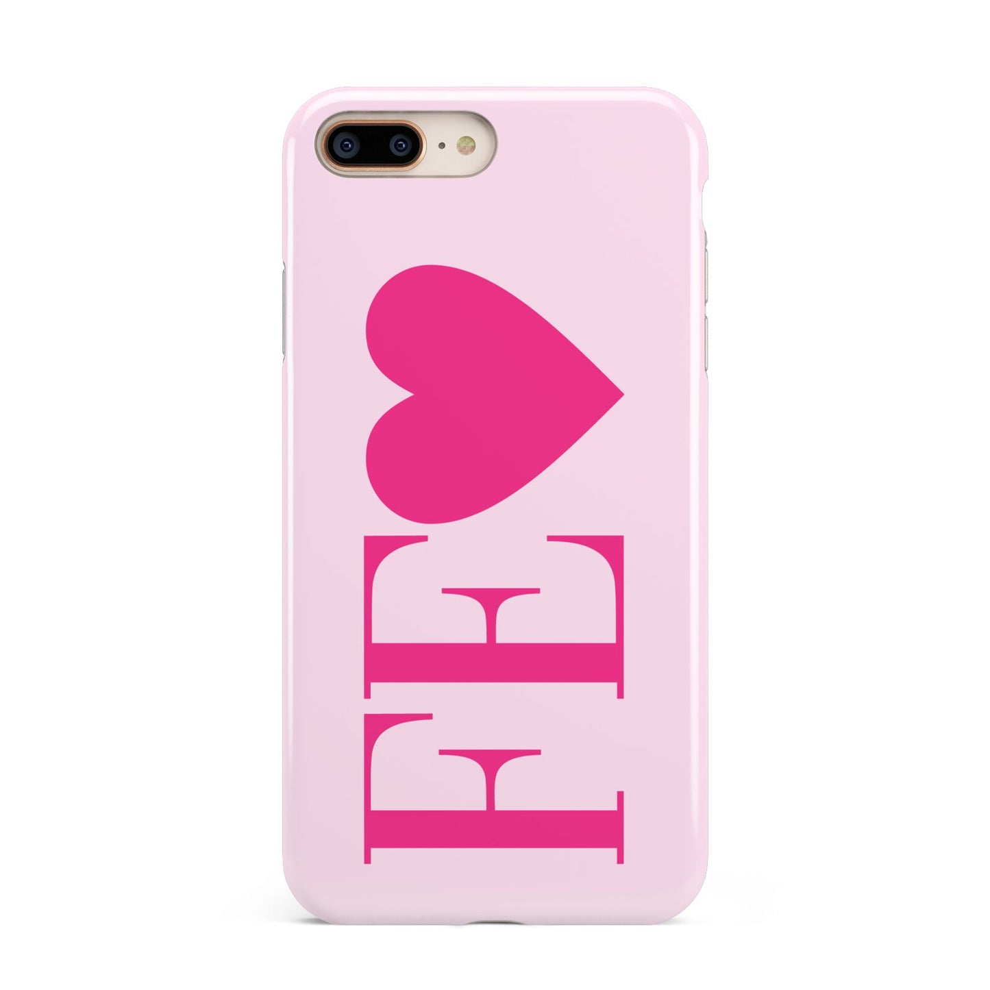 Personalised Pink Initials Heart Apple iPhone 7 8 Plus 3D Tough Case