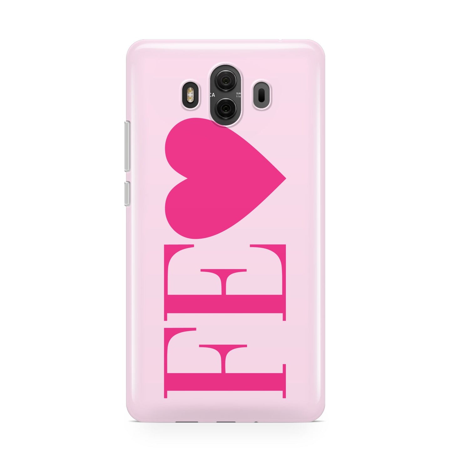 Personalised Pink Initials Heart Huawei Mate 10 Protective Phone Case