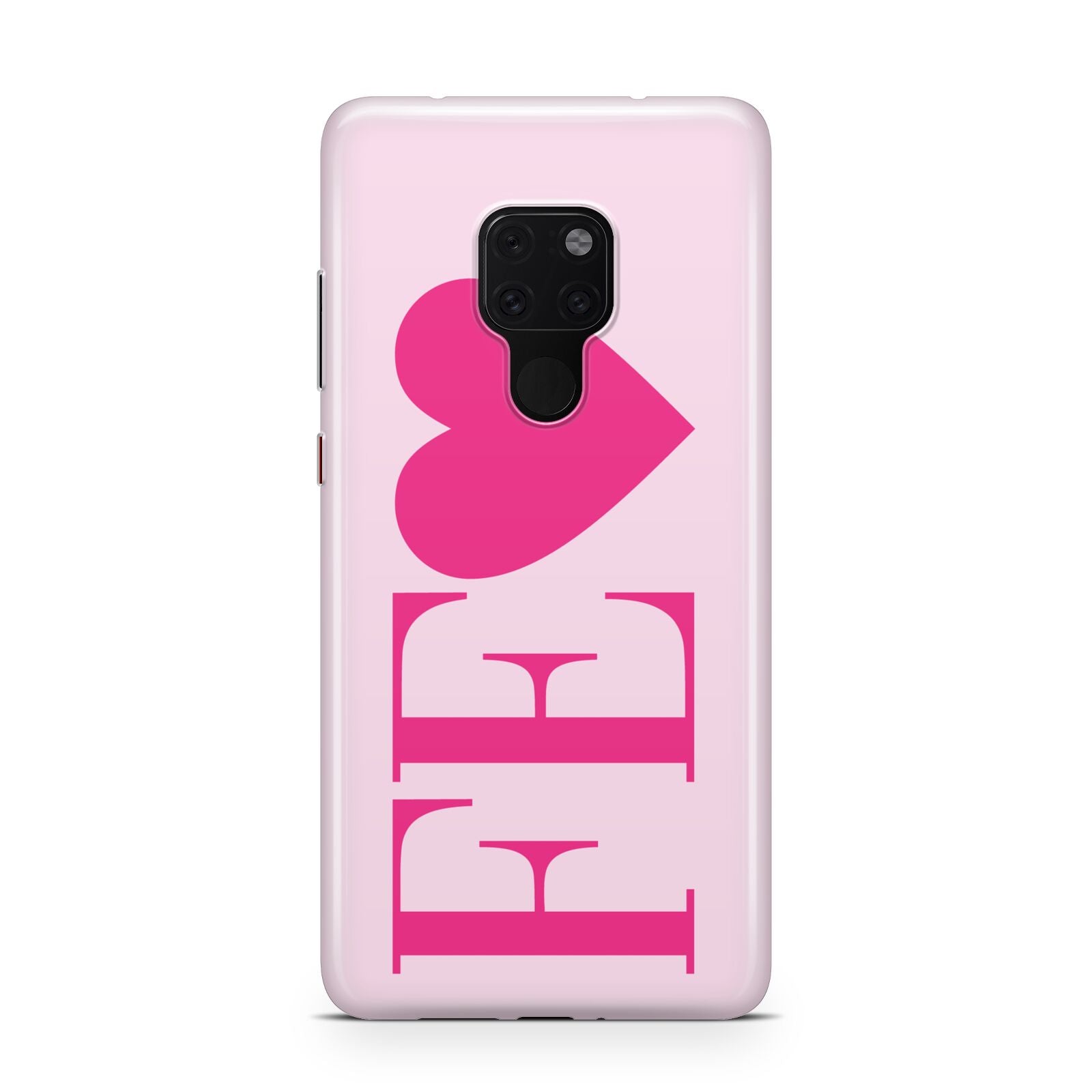 Personalised Pink Initials Heart Huawei Mate 20 Phone Case