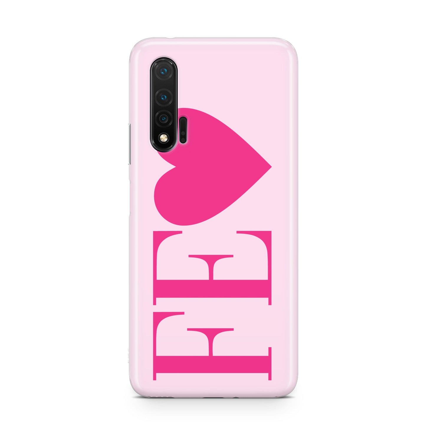 Personalised Pink Initials Heart Huawei Nova 6 Phone Case