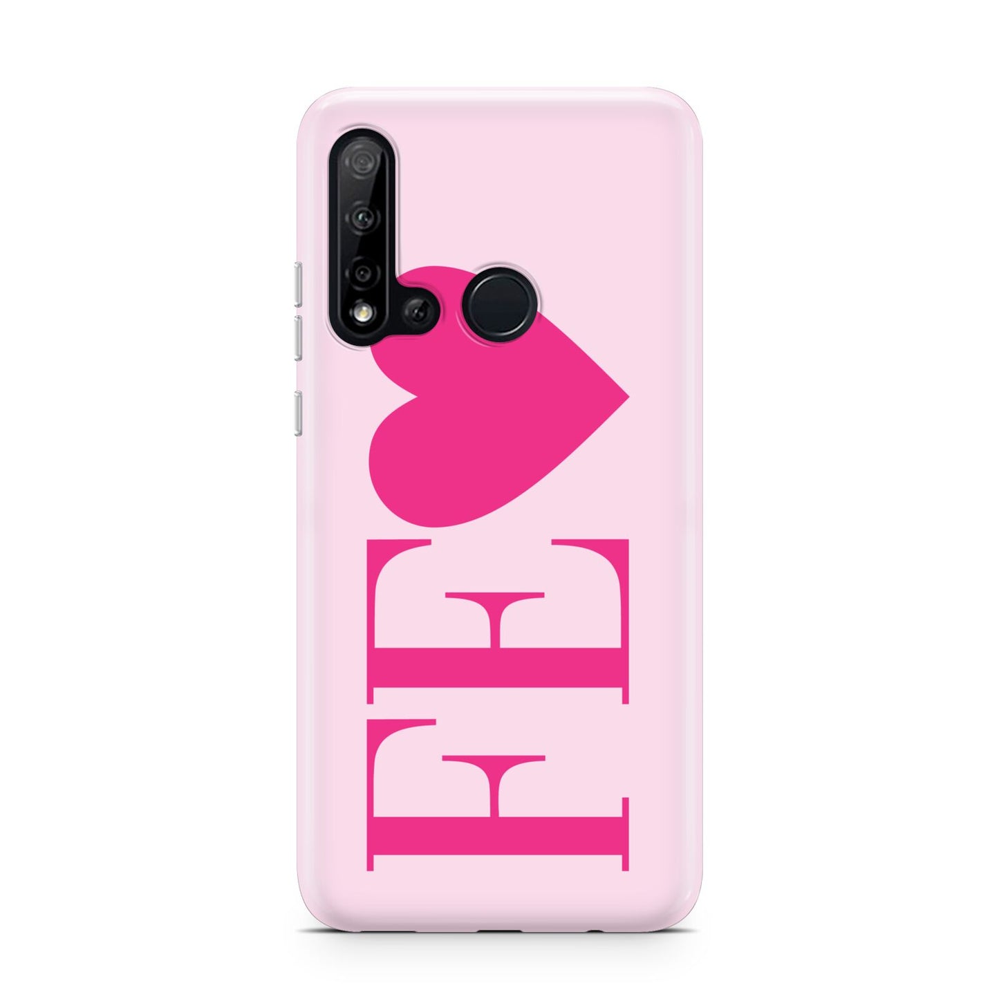 Personalised Pink Initials Heart Huawei P20 Lite 5G Phone Case