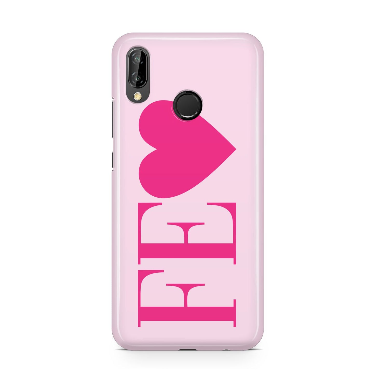 Personalised Pink Initials Heart Huawei P20 Lite Phone Case