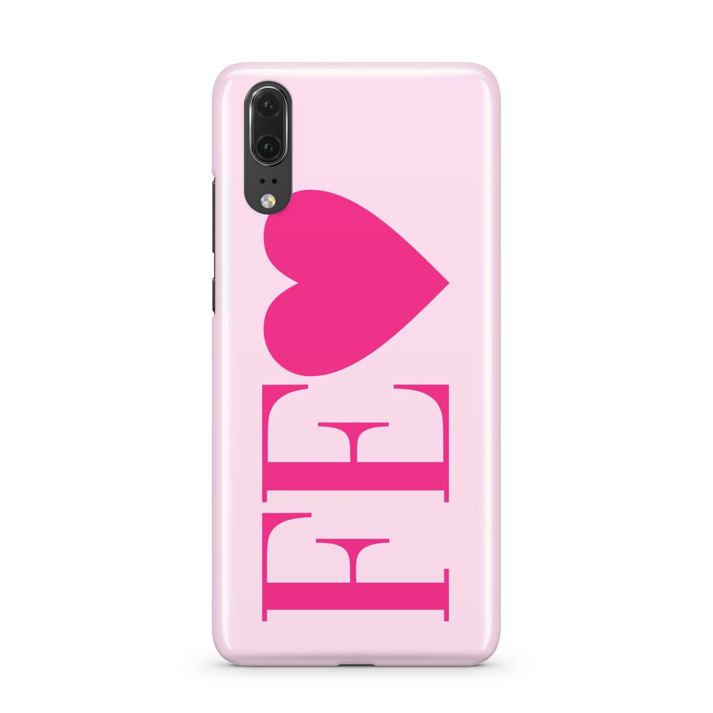 Personalised Pink Initials Heart Huawei P20 Phone Case