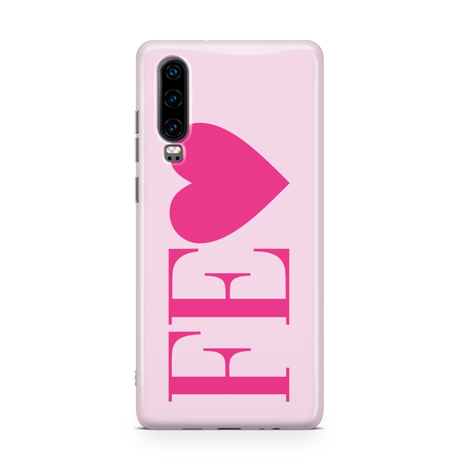 Personalised Pink Initials Heart Huawei P30 Phone Case