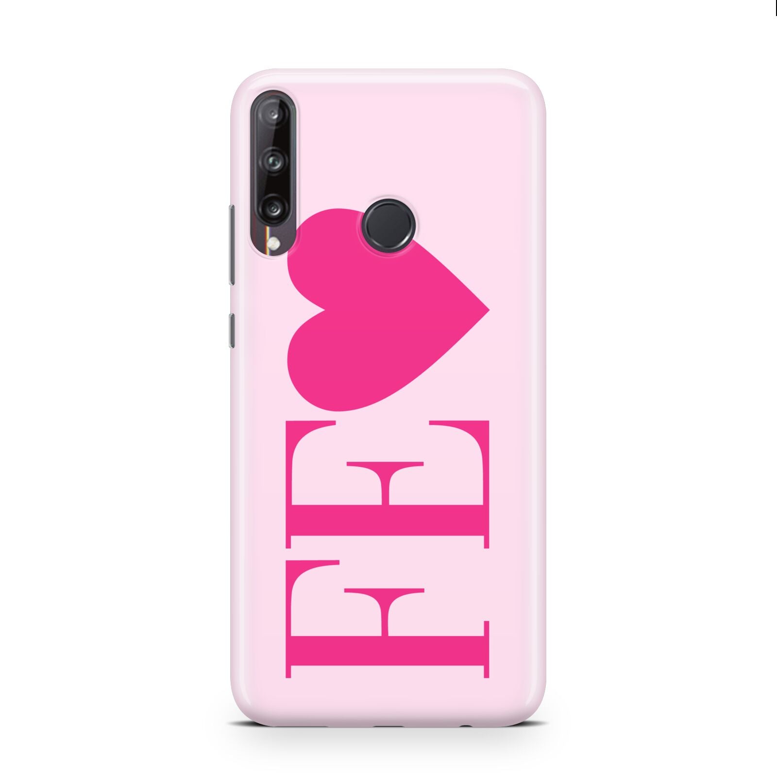 Personalised Pink Initials Heart Huawei P40 Lite E Phone Case