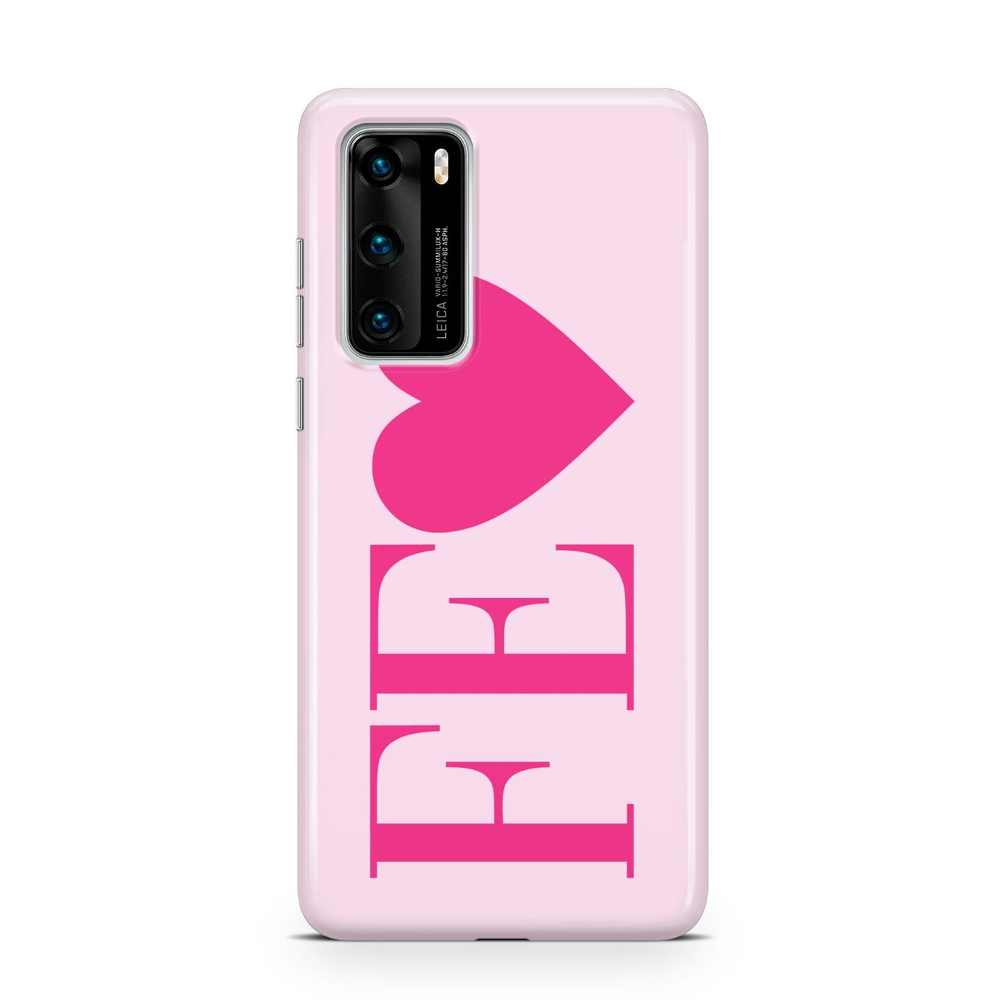 Personalised Pink Initials Heart Huawei P40 Phone Case