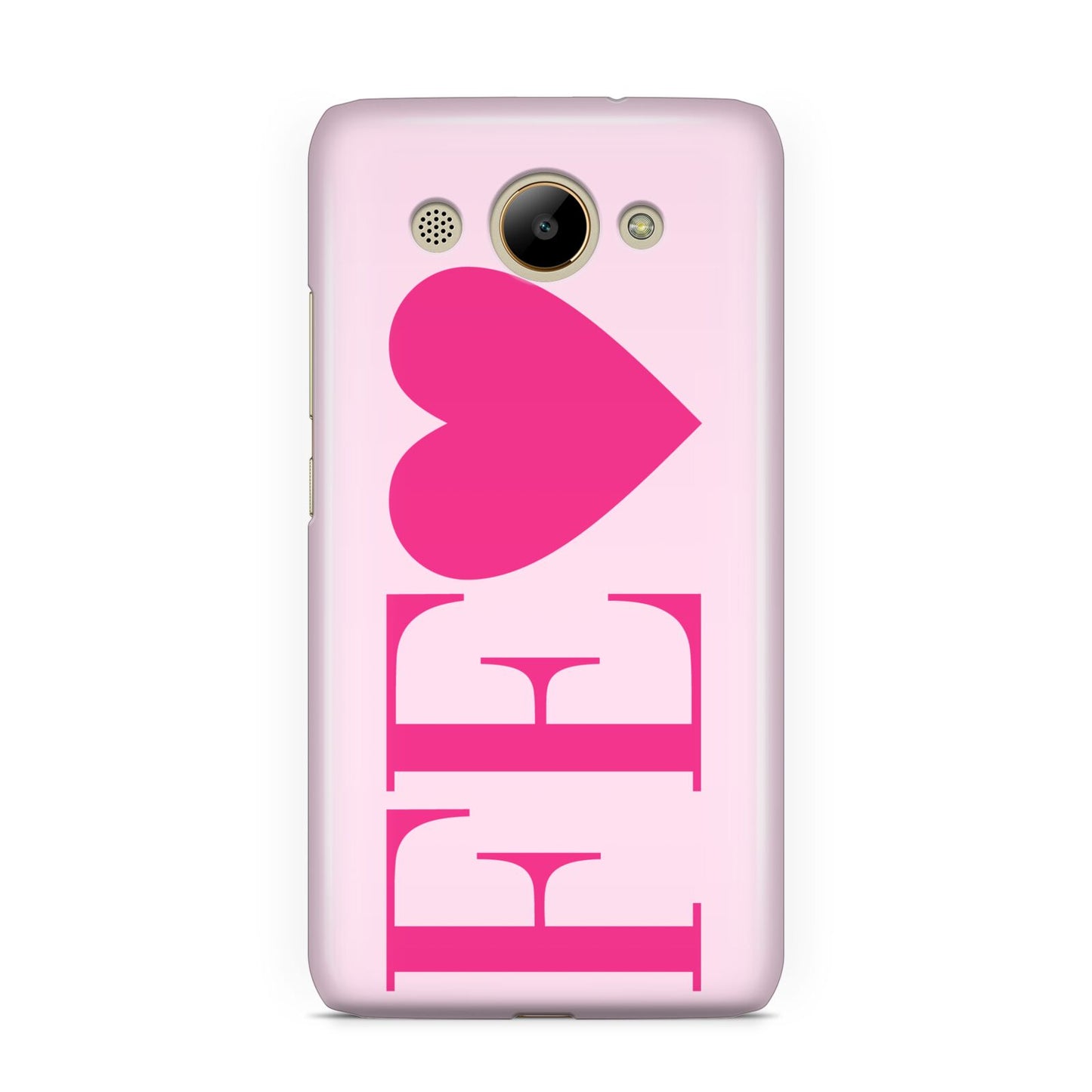 Personalised Pink Initials Heart Huawei Y3 2017