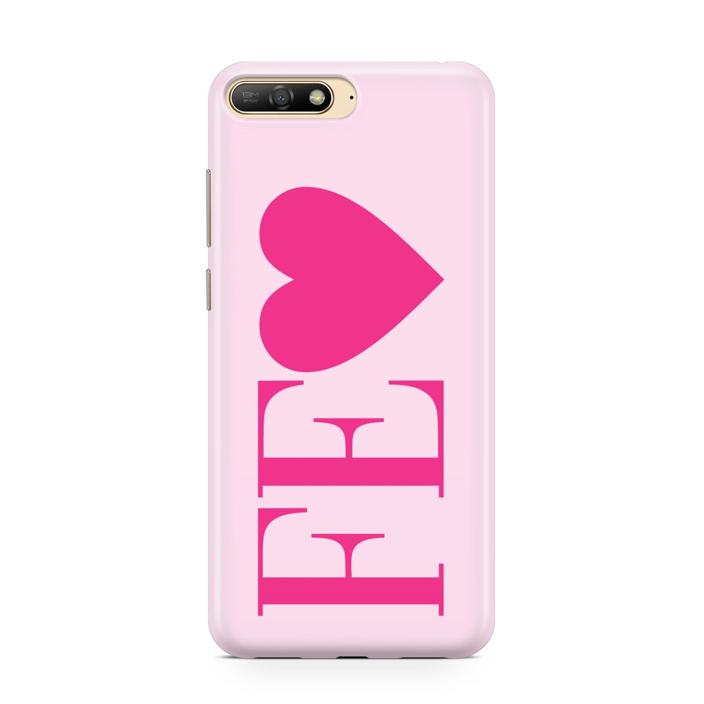 Personalised Pink Initials Heart Huawei Y6 2018