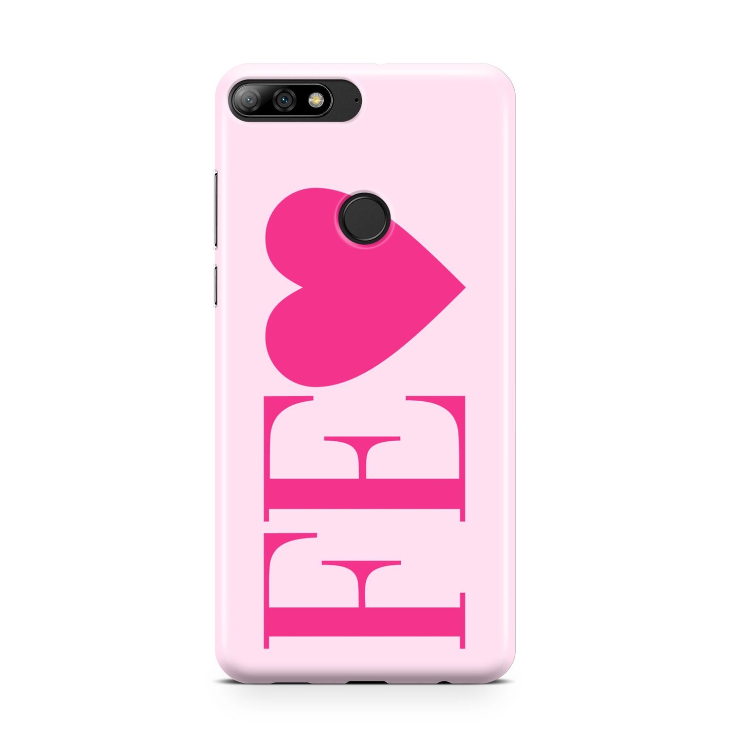 Personalised Pink Initials Heart Huawei Y7 2018