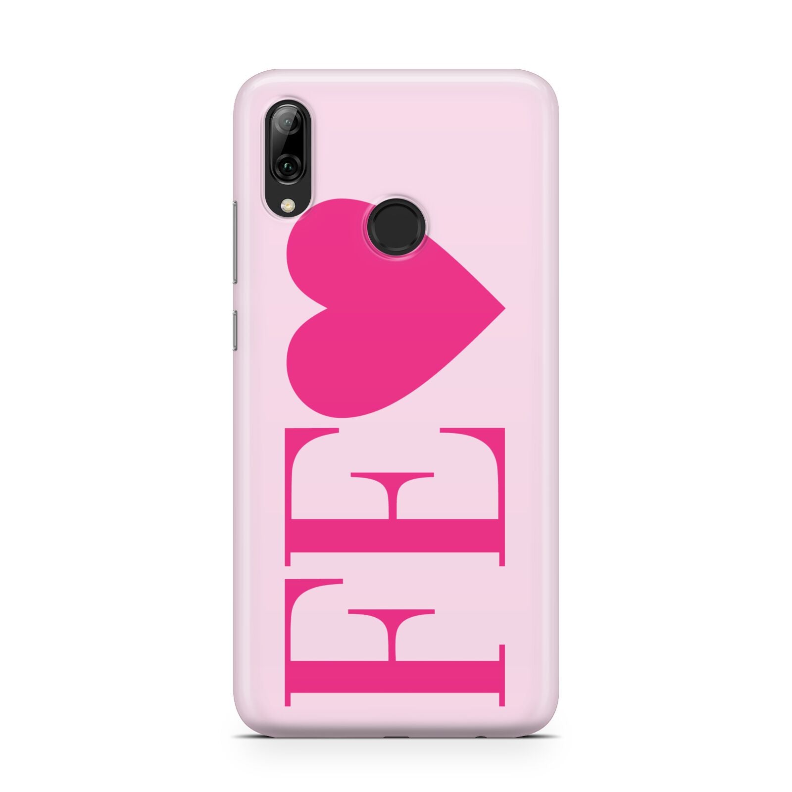 Personalised Pink Initials Heart Huawei Y7 2019