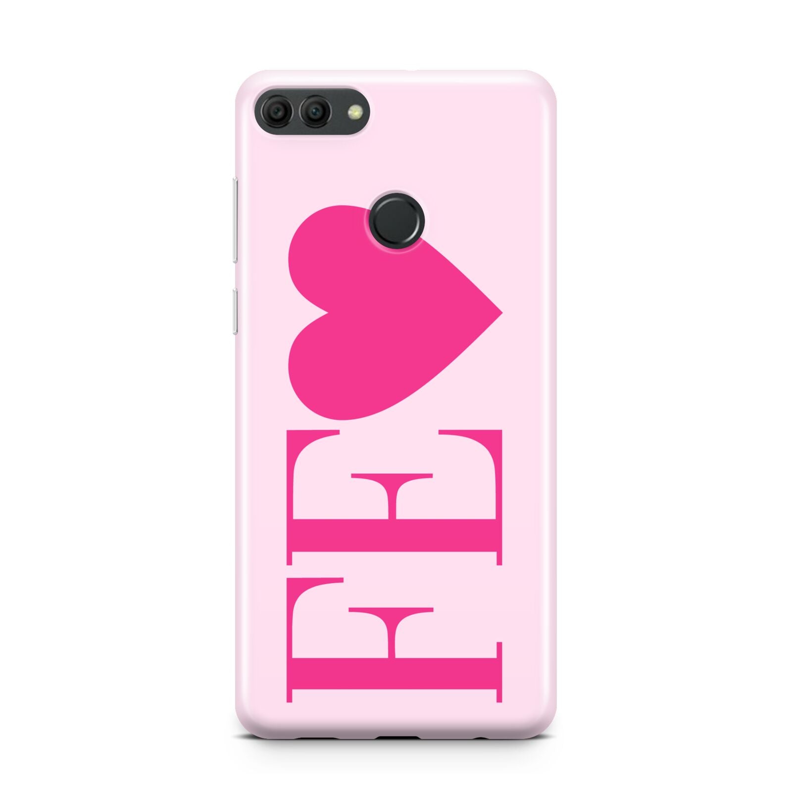 Personalised Pink Initials Heart Huawei Y9 2018