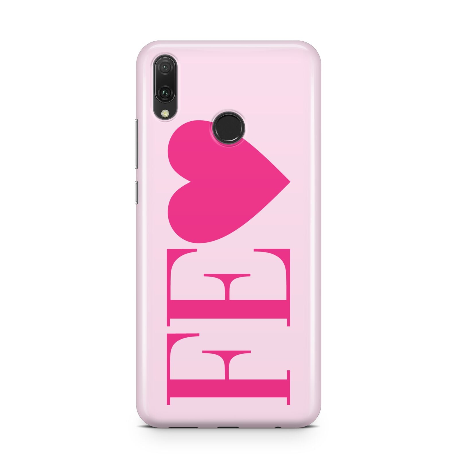 Personalised Pink Initials Heart Huawei Y9 2019