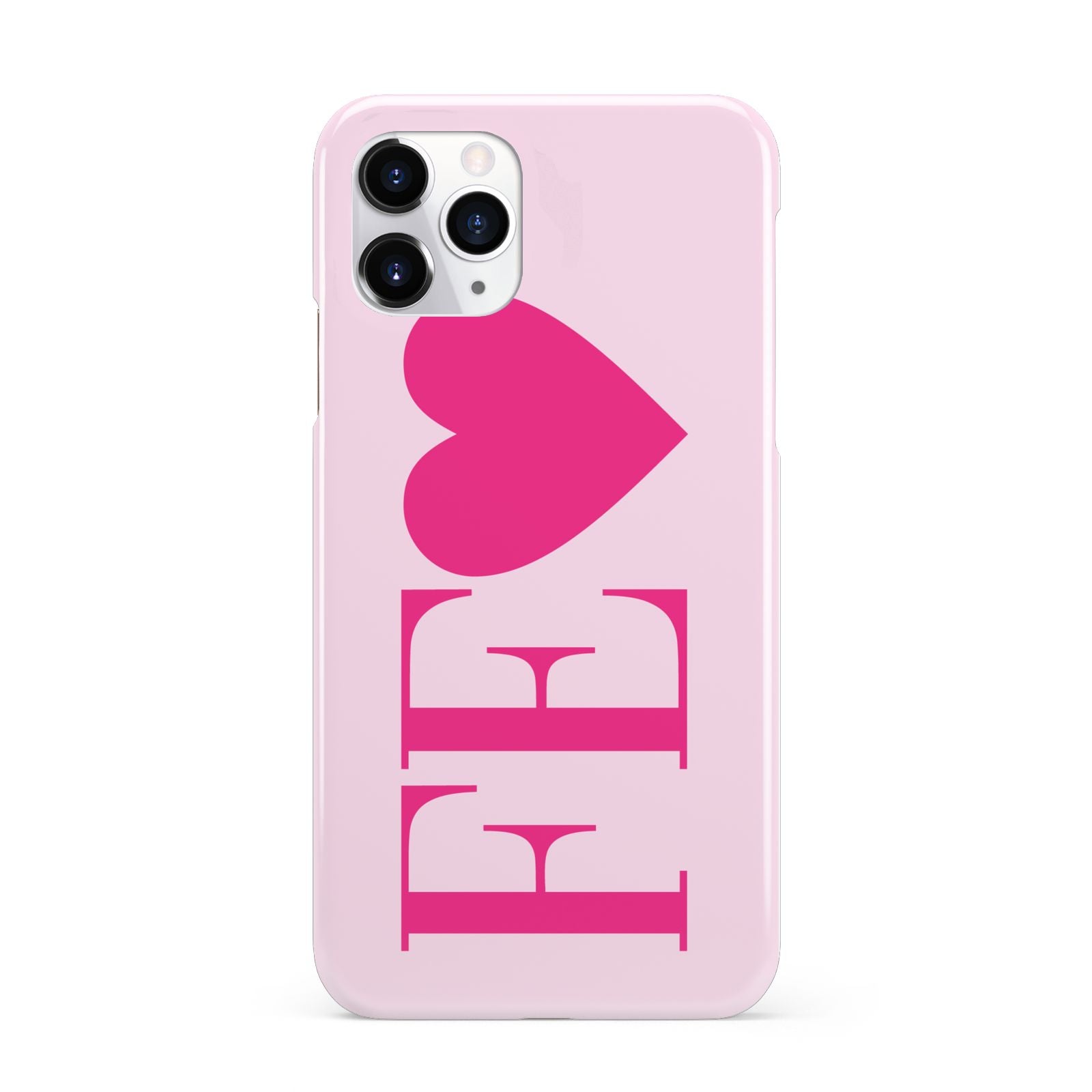 Personalised Pink Initials Heart iPhone 11 Pro 3D Snap Case