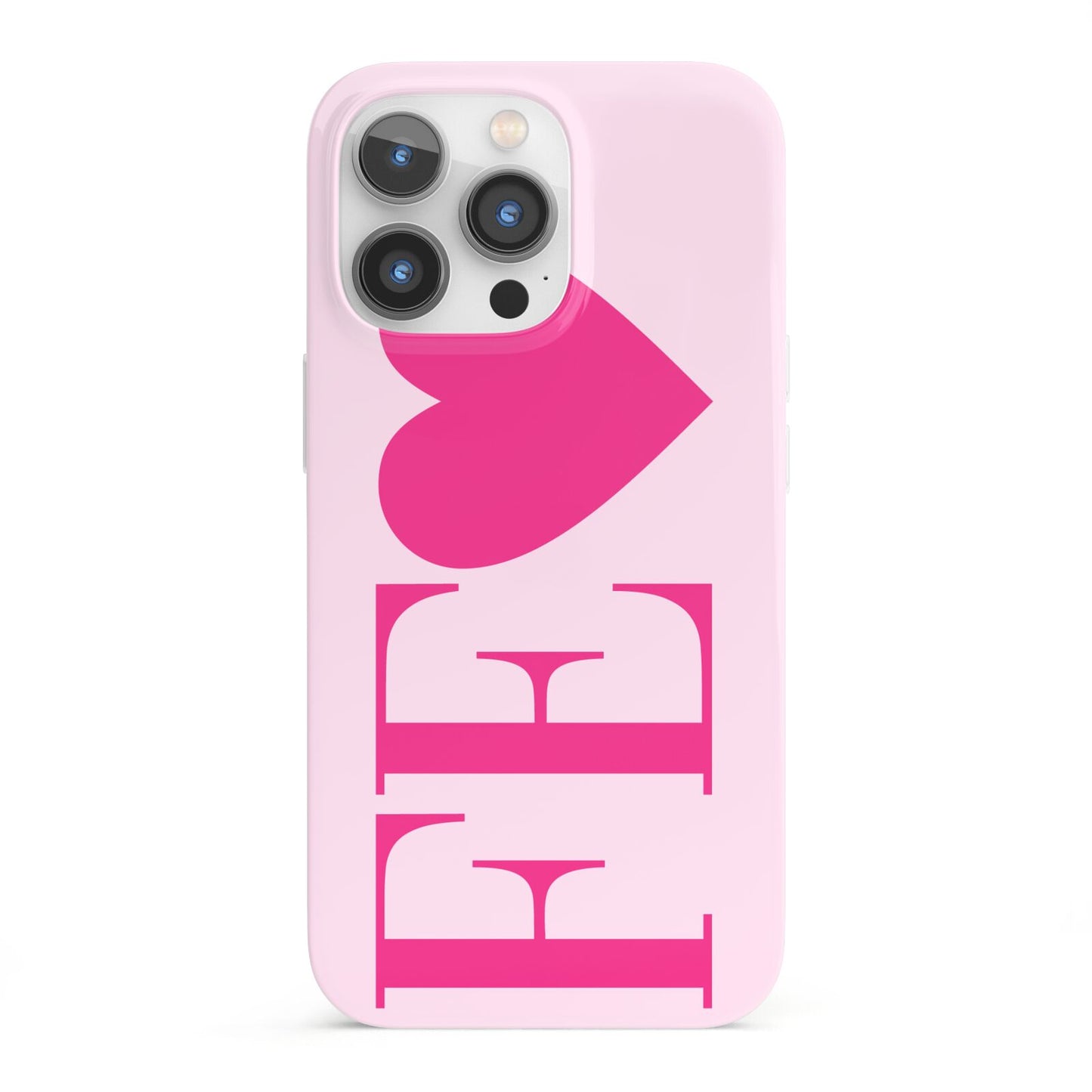 Personalised Pink Initials Heart iPhone 13 Pro Full Wrap 3D Snap Case