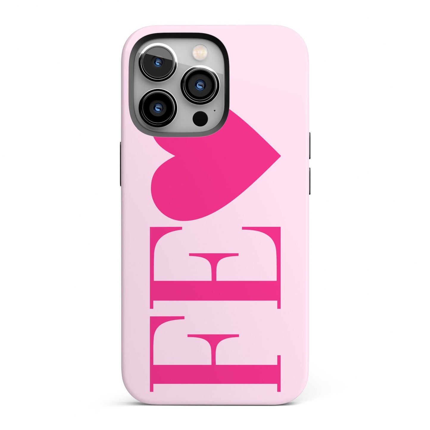 Personalised Pink Initials Heart iPhone 13 Pro Full Wrap 3D Tough Case