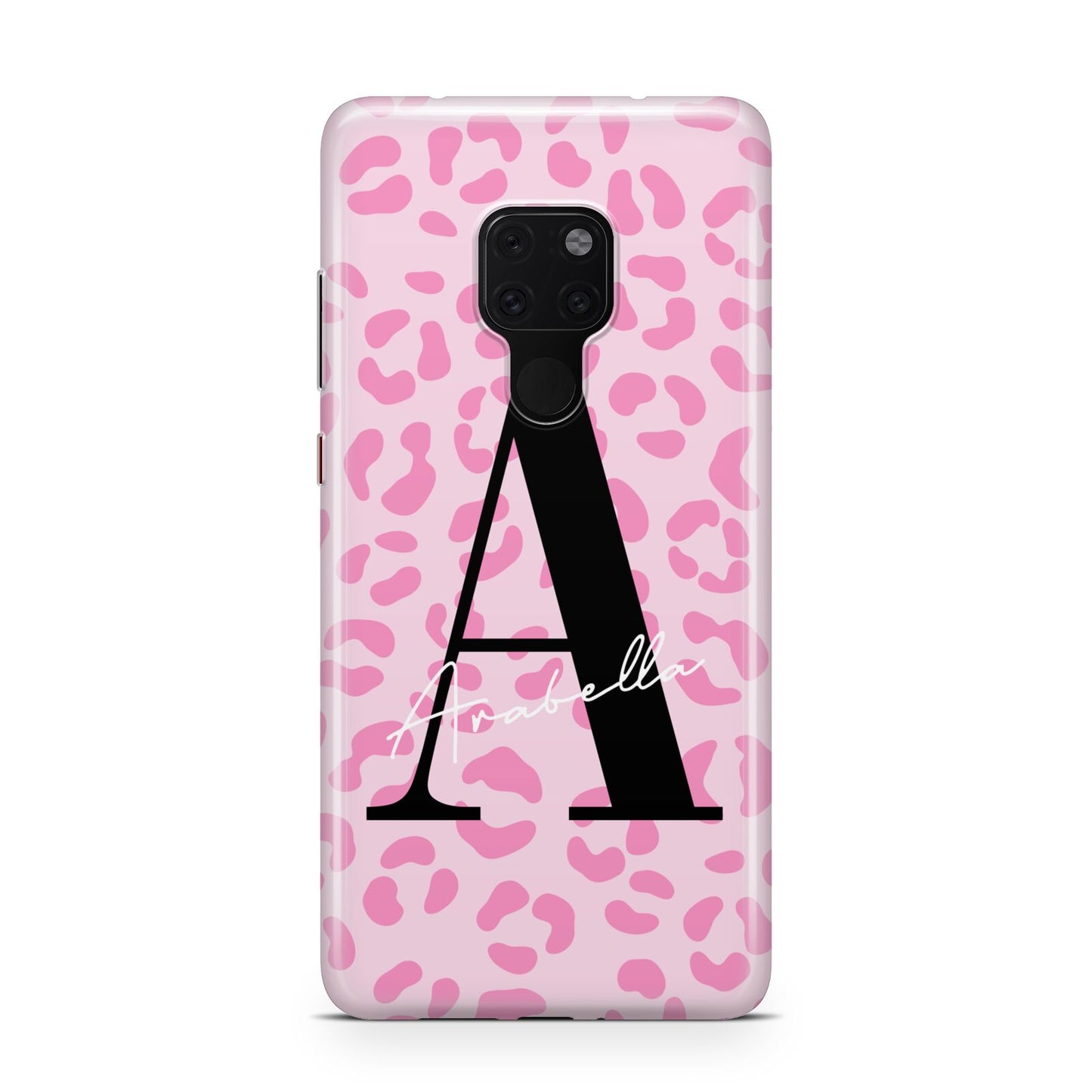 Personalised Pink Leopard Print Huawei Mate 20 Phone Case