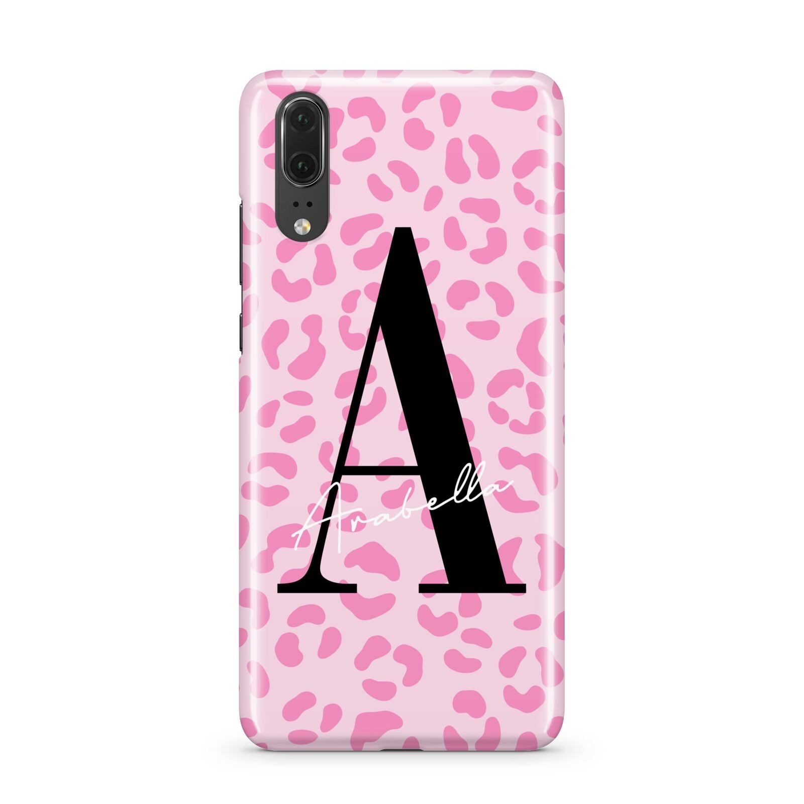 Personalised Pink Leopard Print Huawei P20 Phone Case