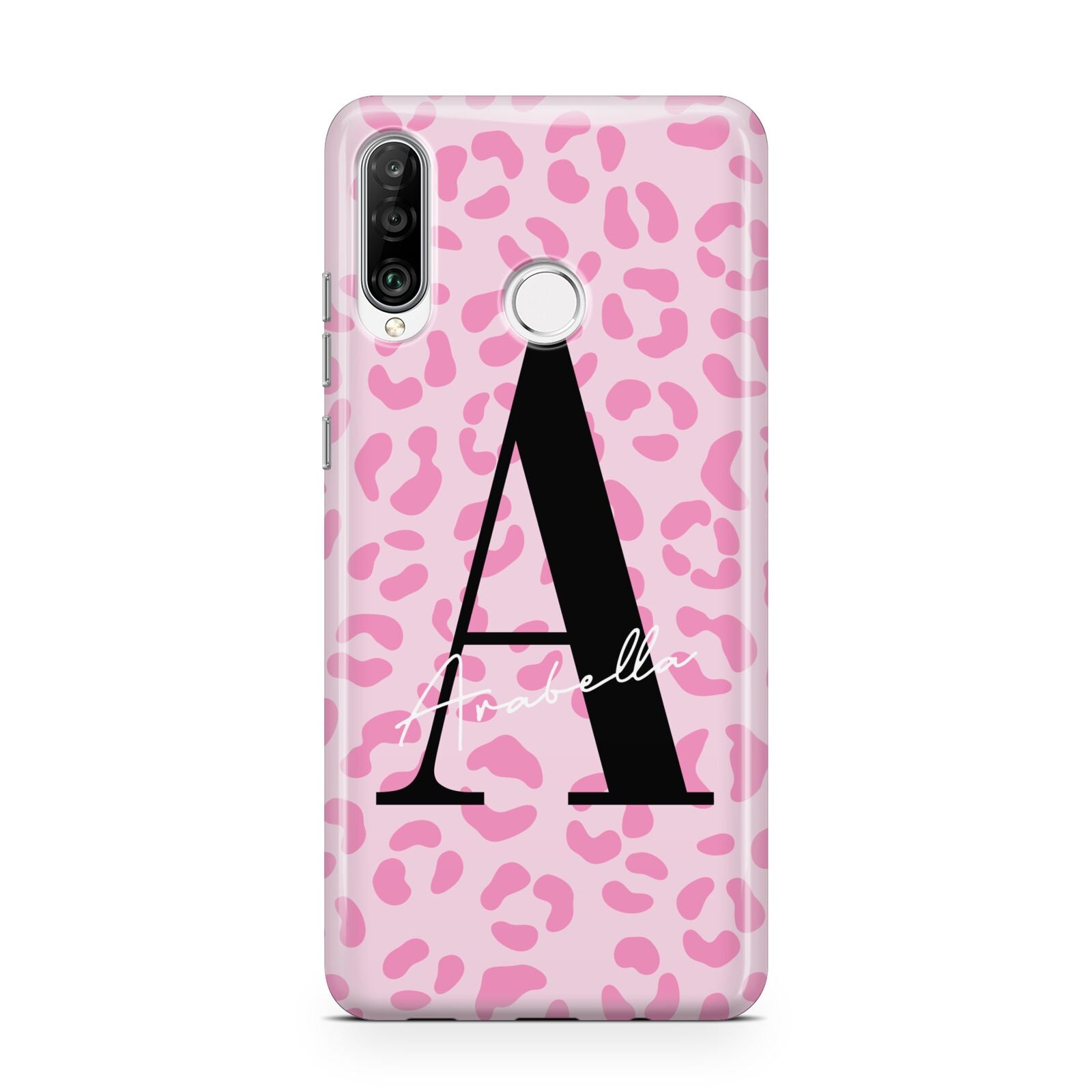 Personalised Pink Leopard Print Huawei P30 Lite Phone Case