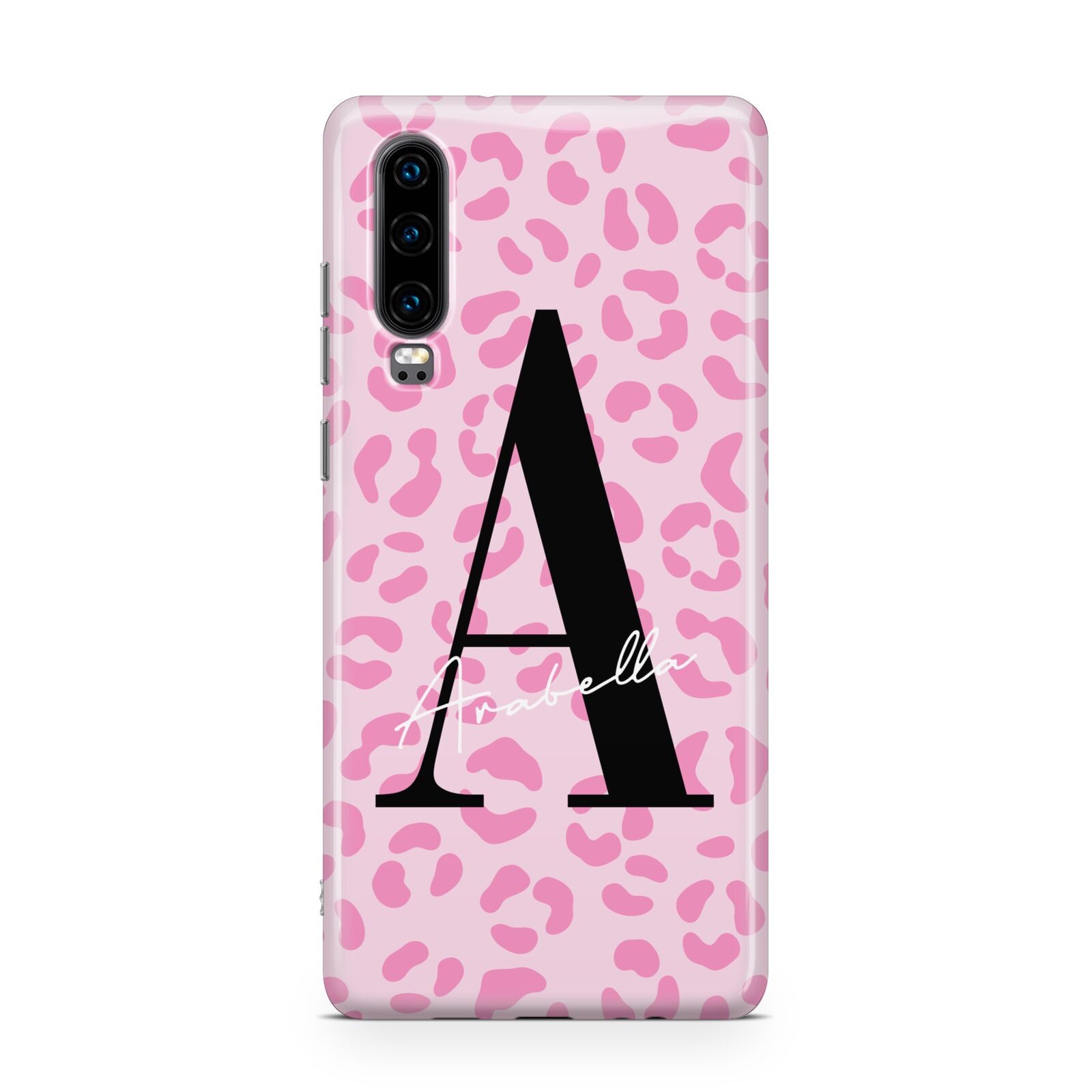 Personalised Pink Leopard Print Huawei P30 Phone Case