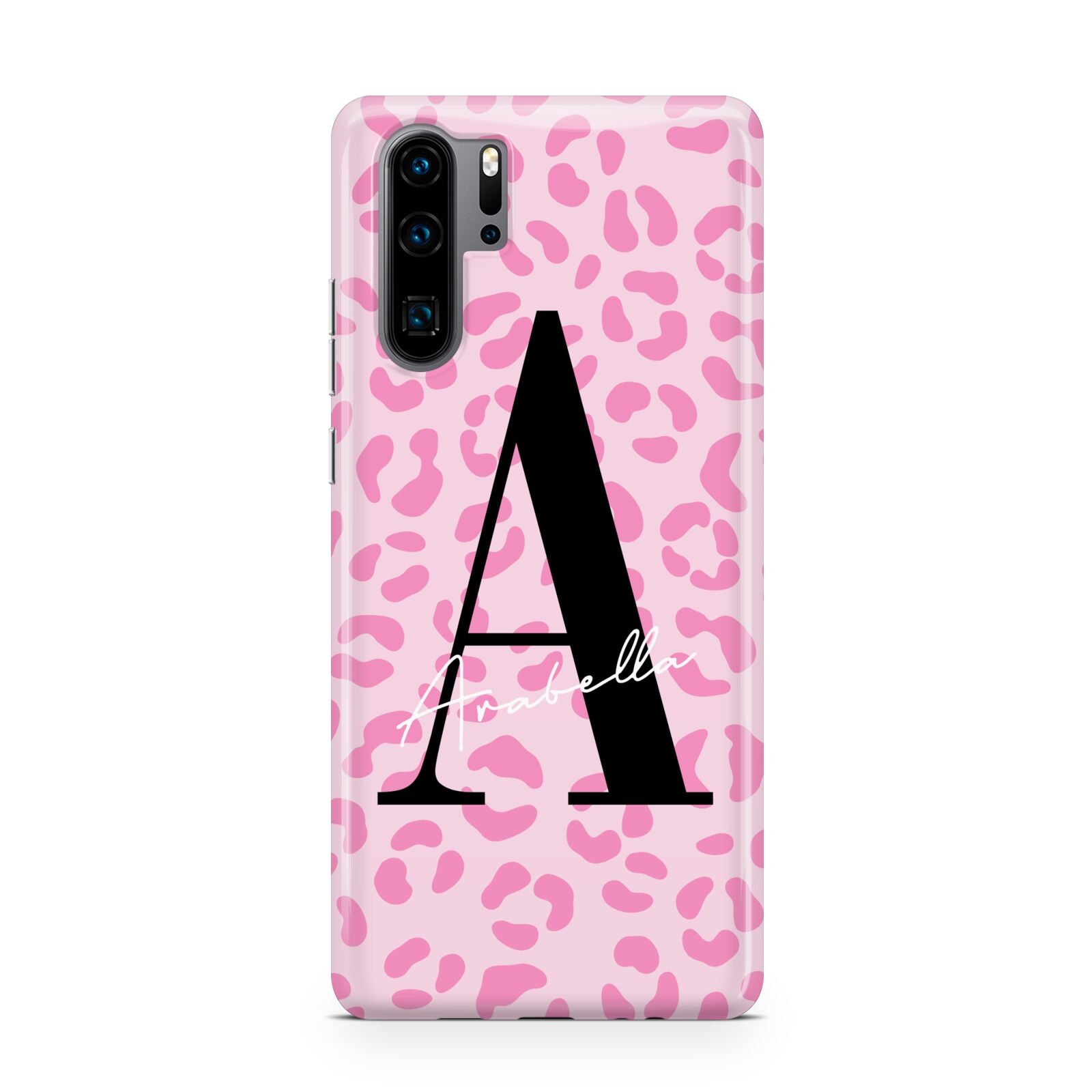 Personalised Pink Leopard Print Huawei P30 Pro Phone Case