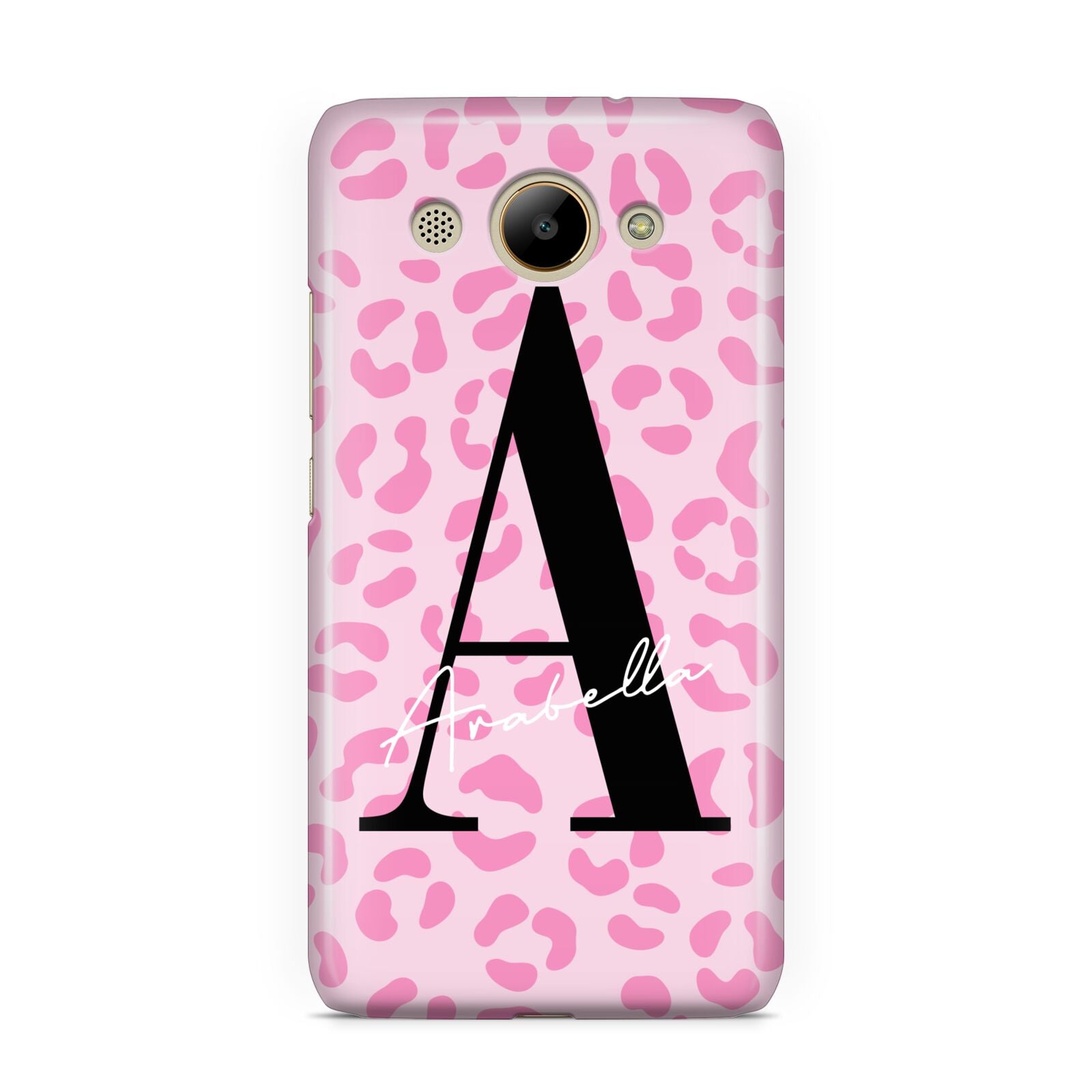 Personalised Pink Leopard Print Huawei Y3 2017