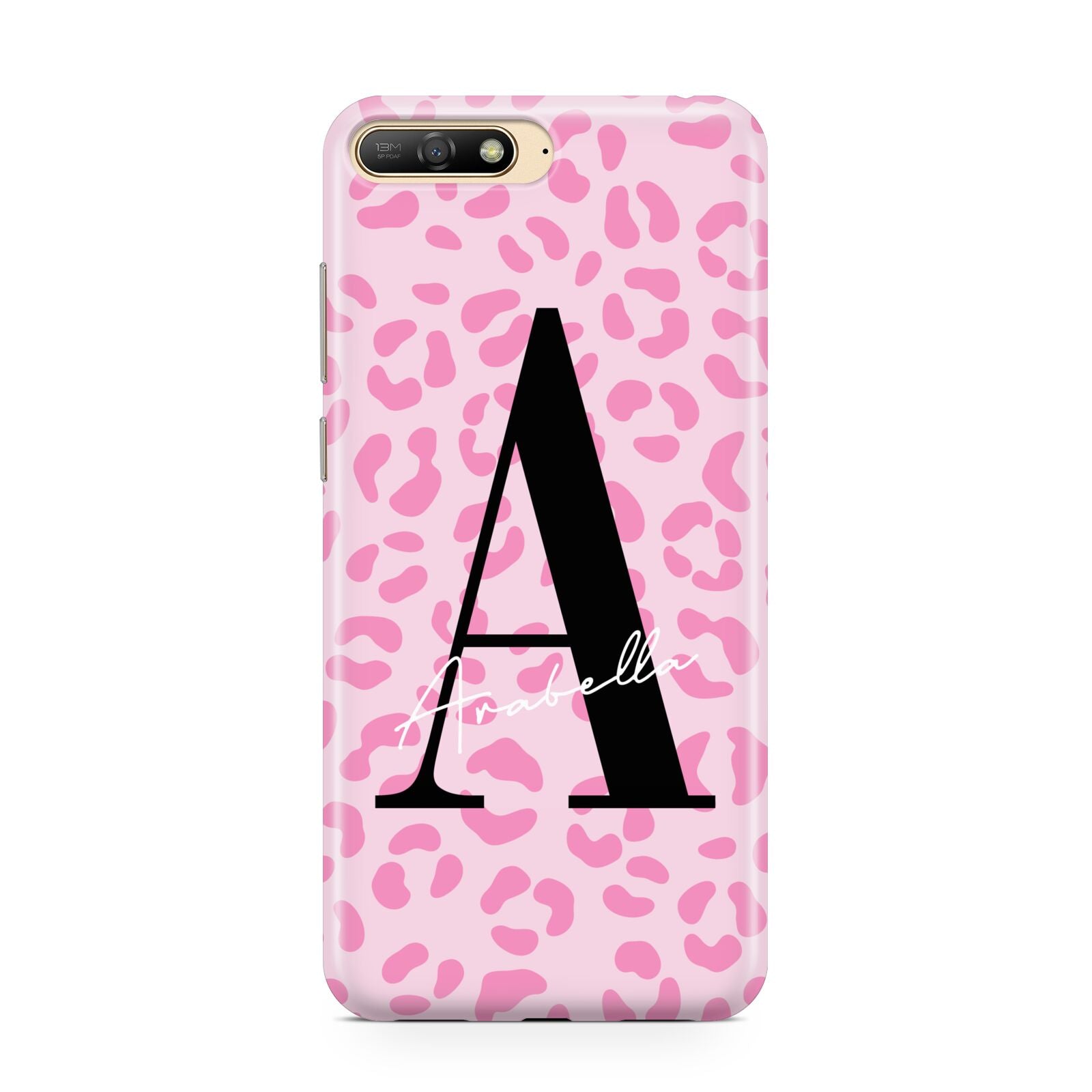 Personalised Pink Leopard Print Huawei Y6 2018