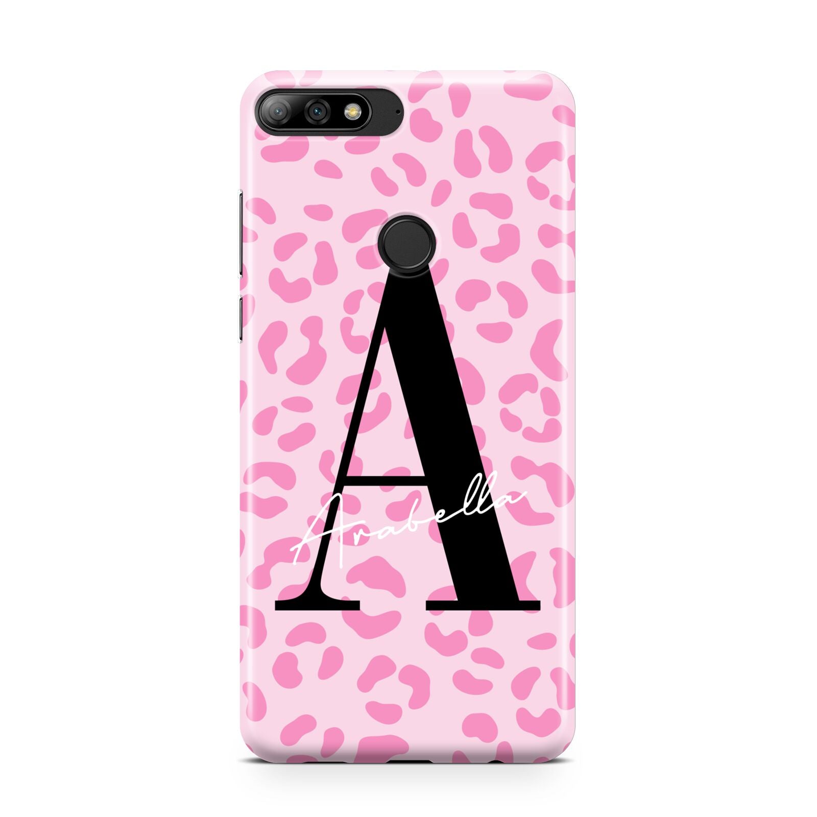 Personalised Pink Leopard Print Huawei Y7 2018