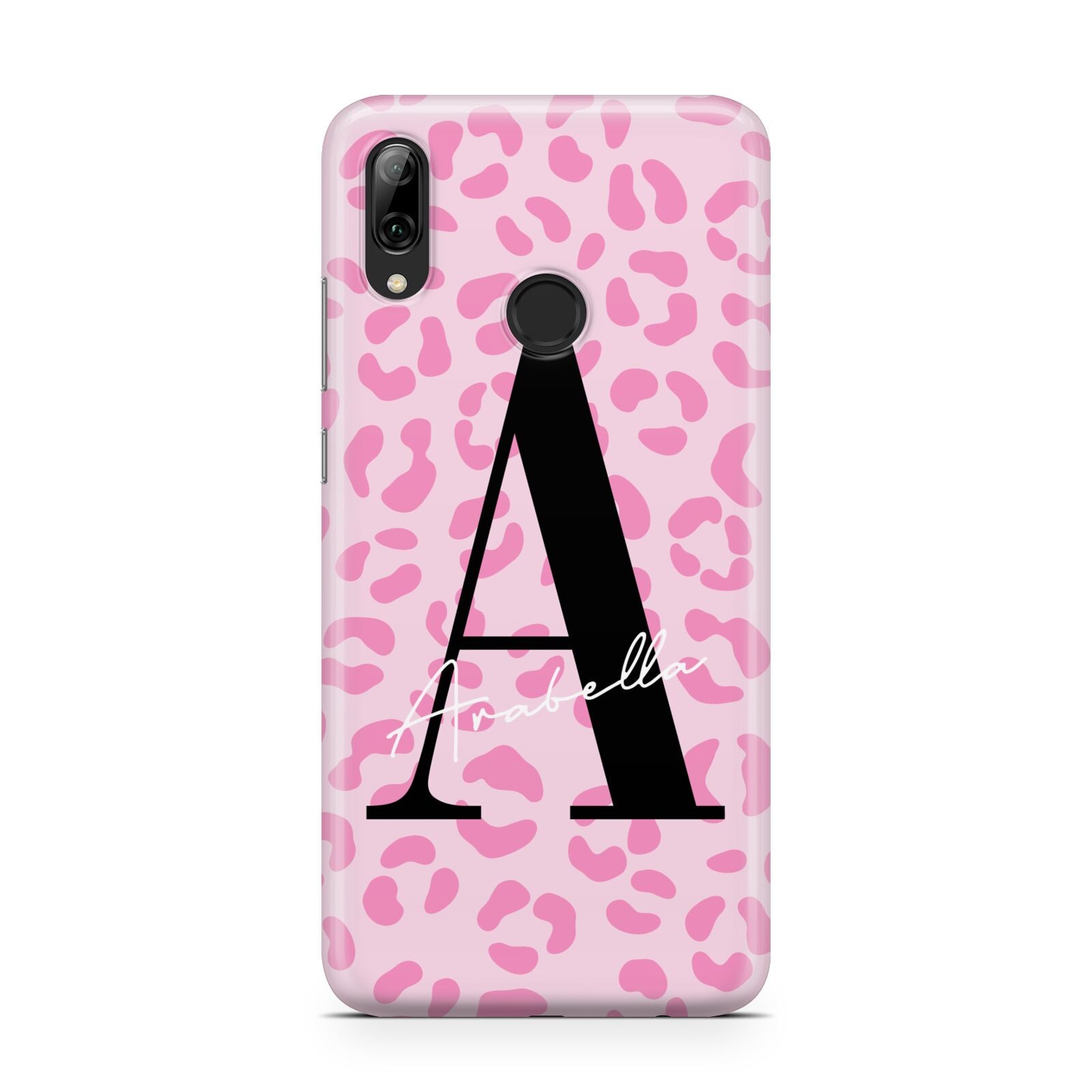 Personalised Pink Leopard Print Huawei Y7 2019