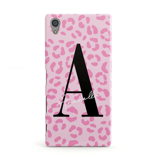 Personalised Pink Leopard Print Sony Xperia Case