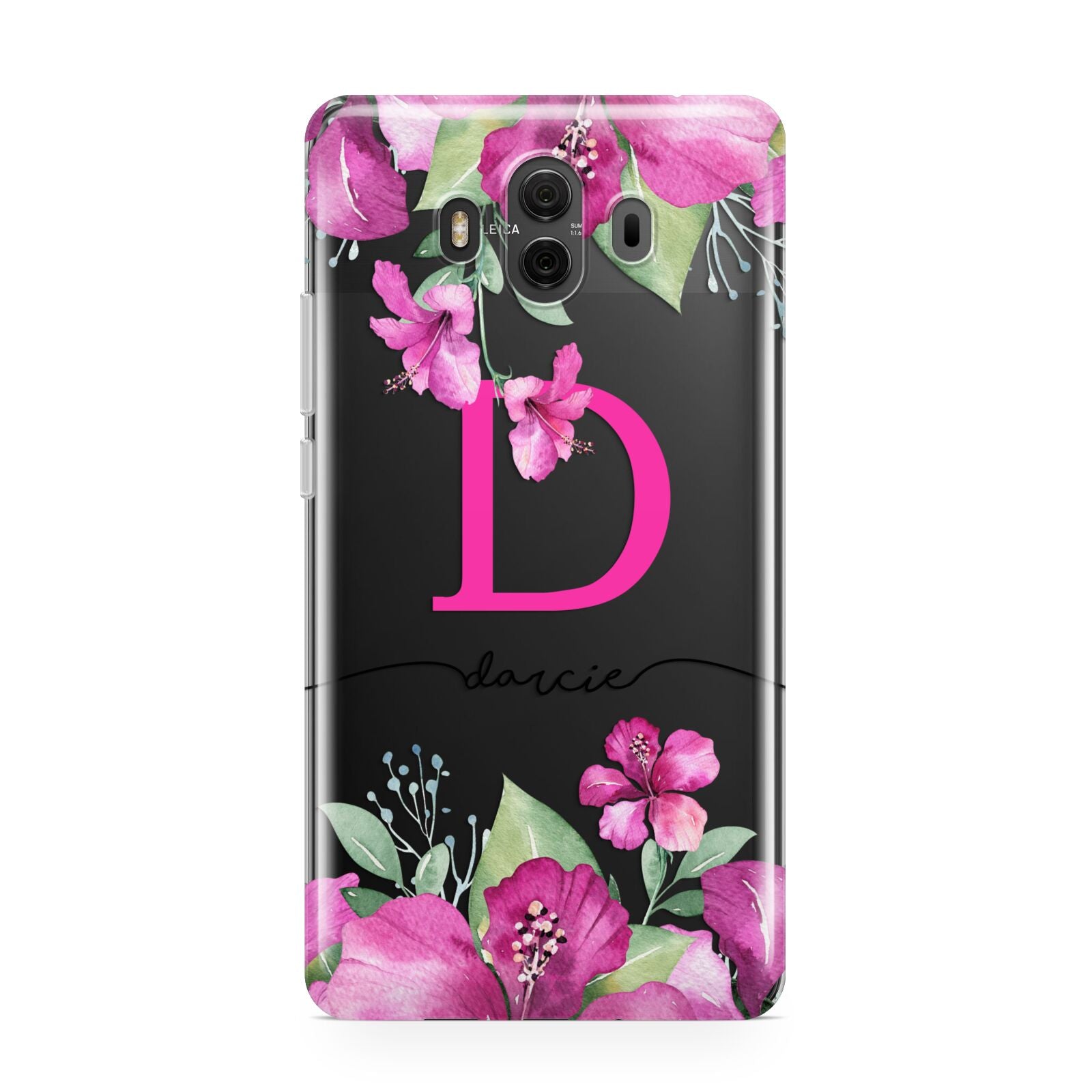 Personalised Pink Lilies Huawei Mate 10 Protective Phone Case