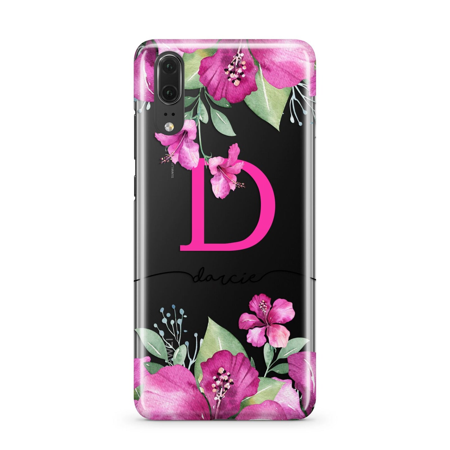 Personalised Pink Lilies Huawei P20 Phone Case