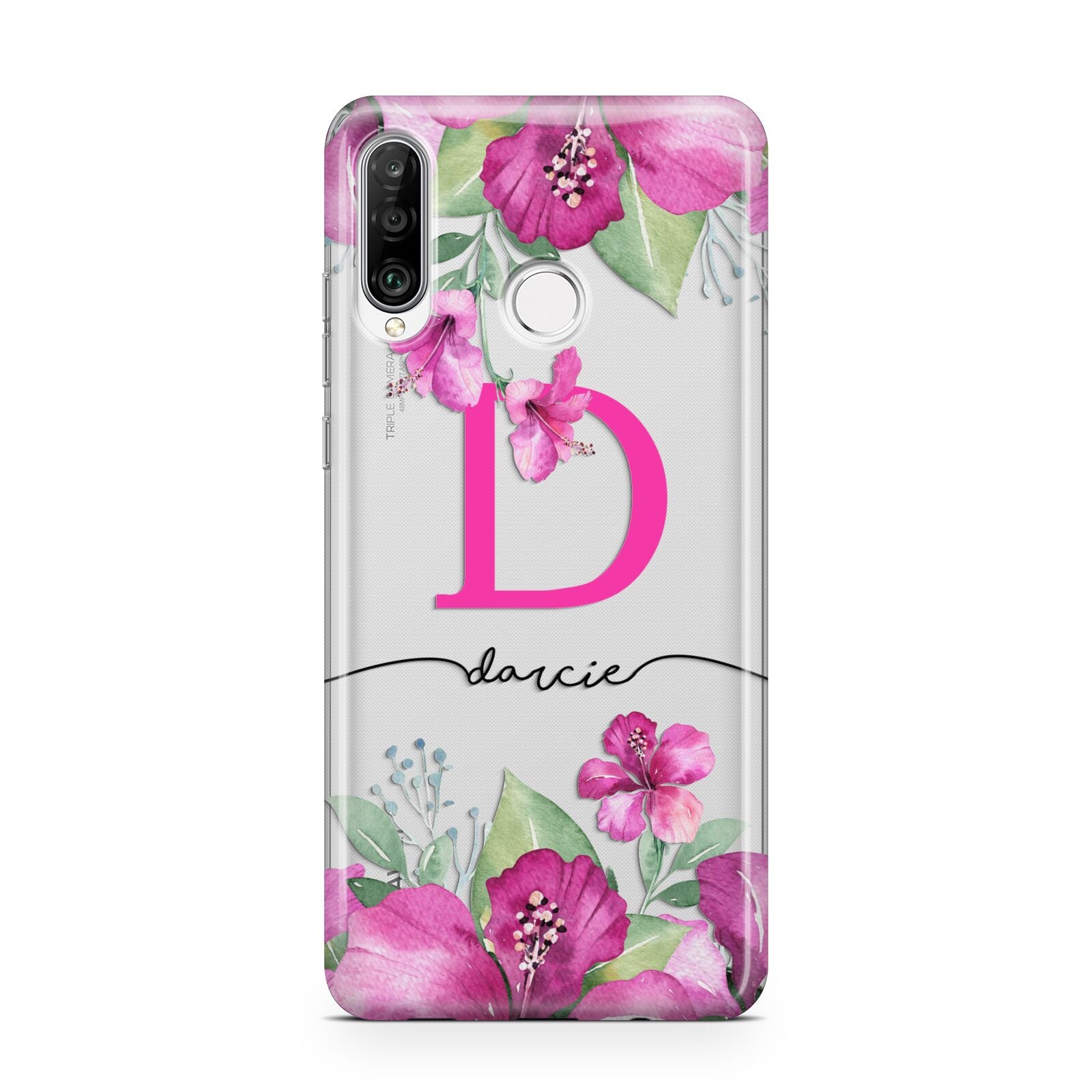 Personalised Pink Lilies Huawei P30 Lite Phone Case