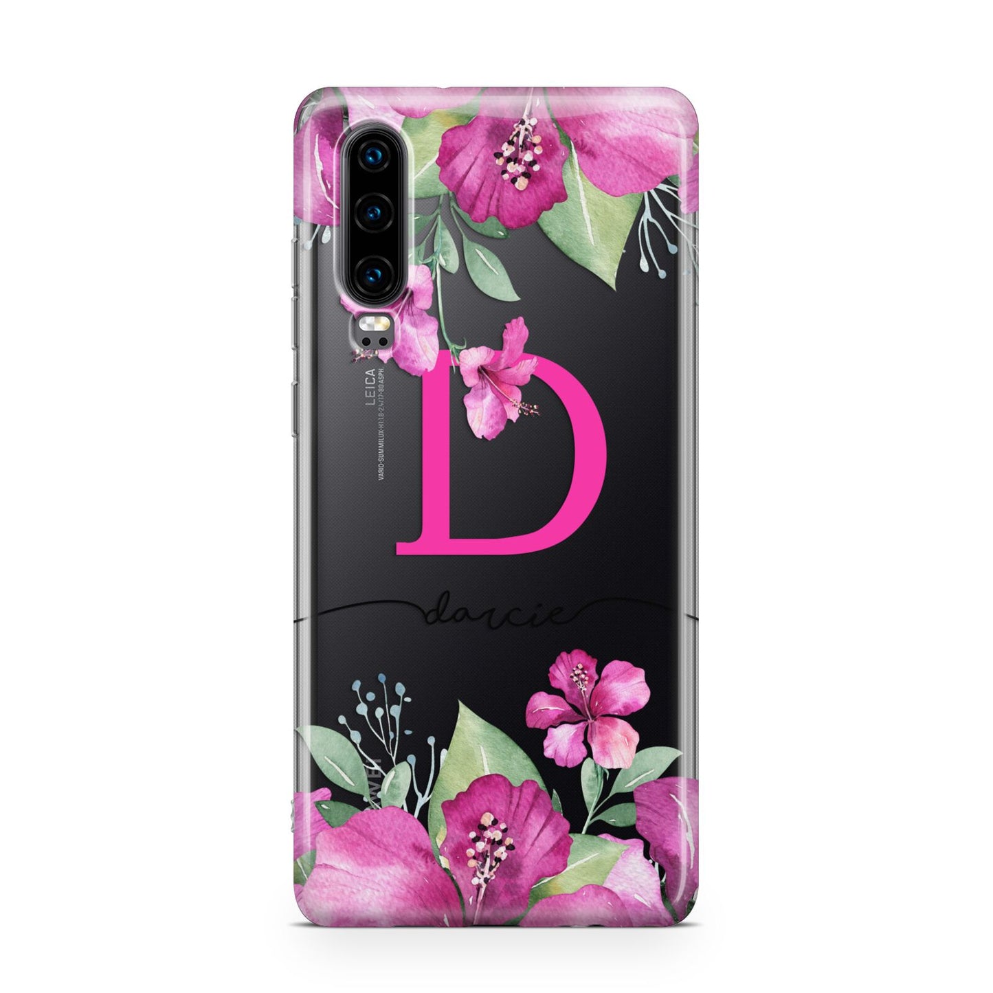 Personalised Pink Lilies Huawei P30 Phone Case