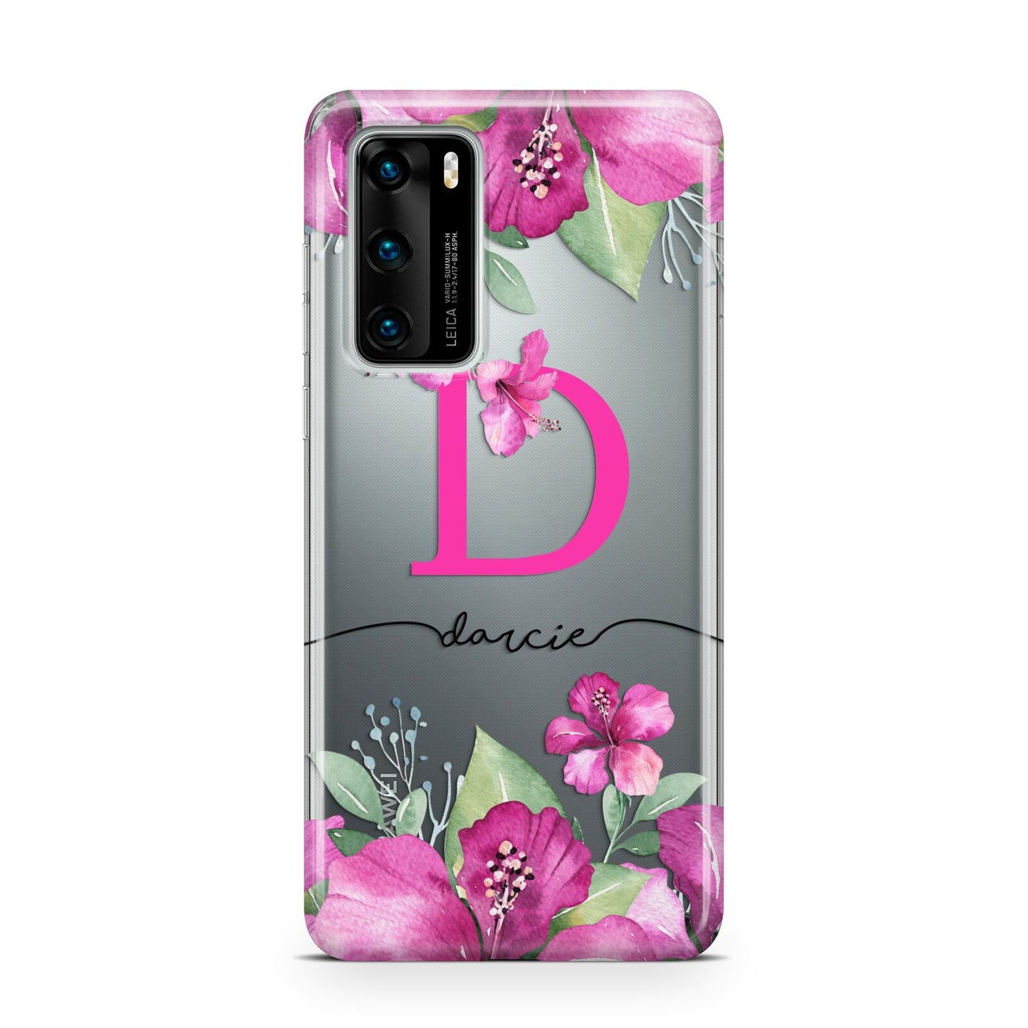 Personalised Pink Lilies Huawei P40 Phone Case