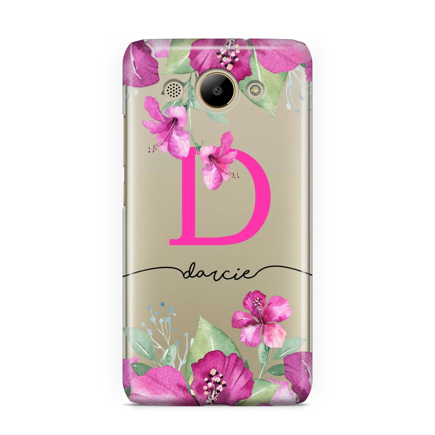 Personalised Pink Lilies Huawei Y3 2017