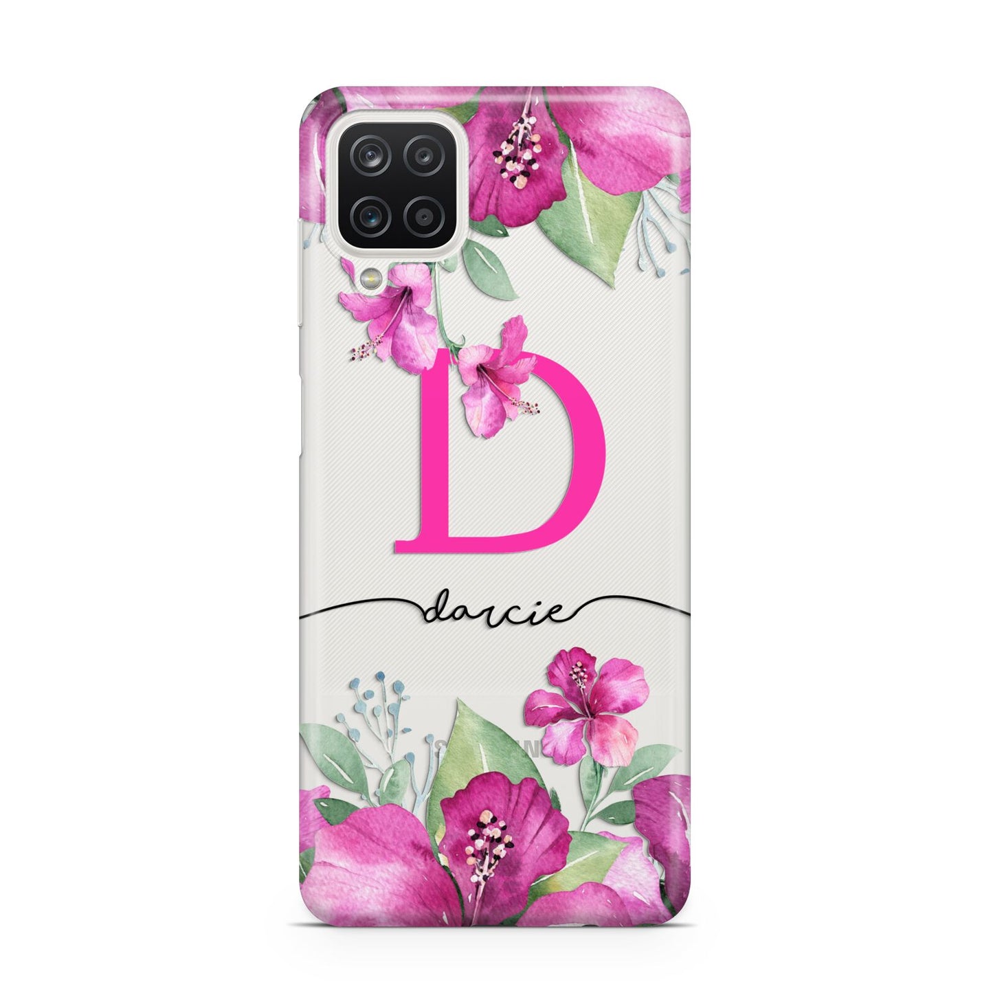 Personalised Pink Lilies Samsung A12 Case