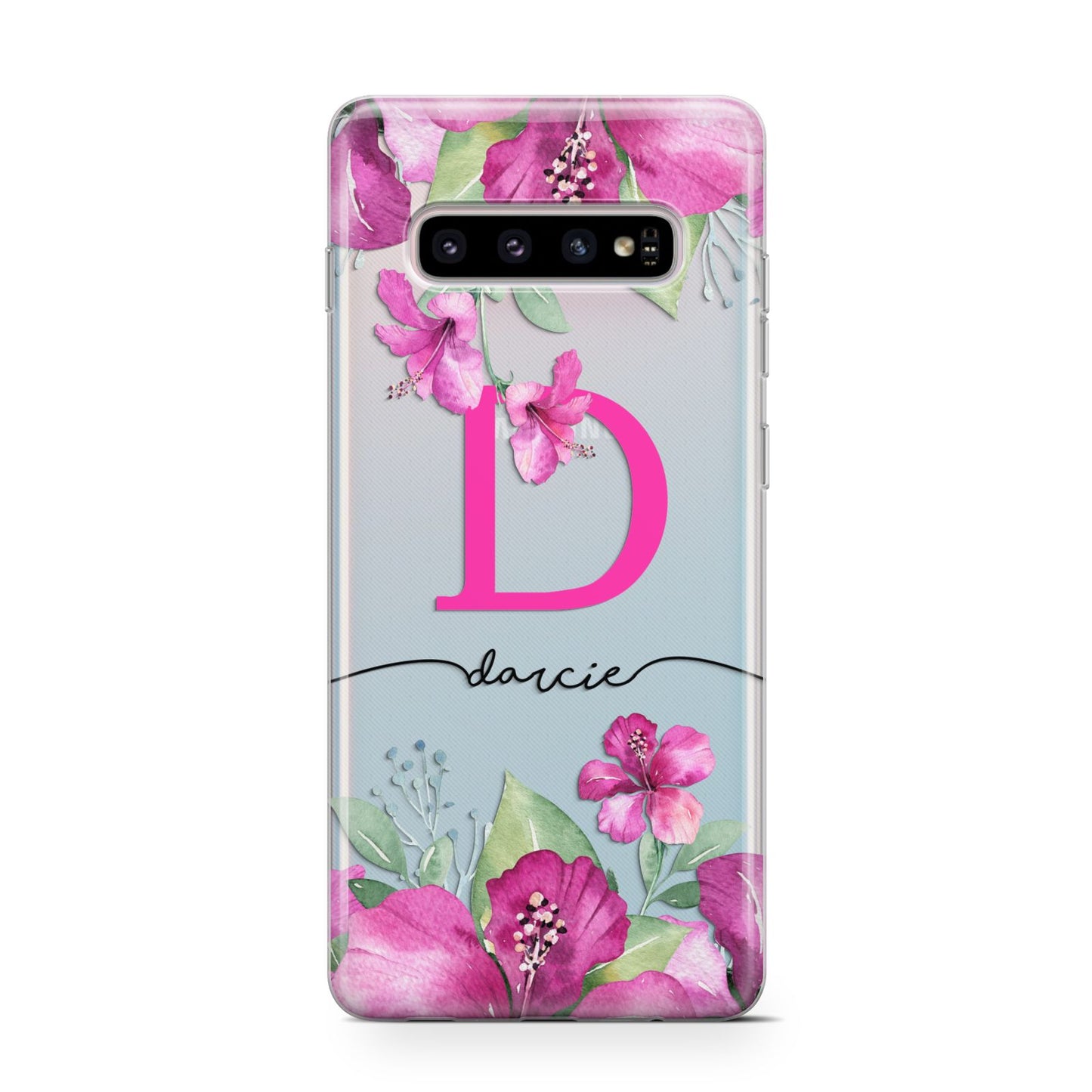 Personalised Pink Lilies Samsung Galaxy S10 Case