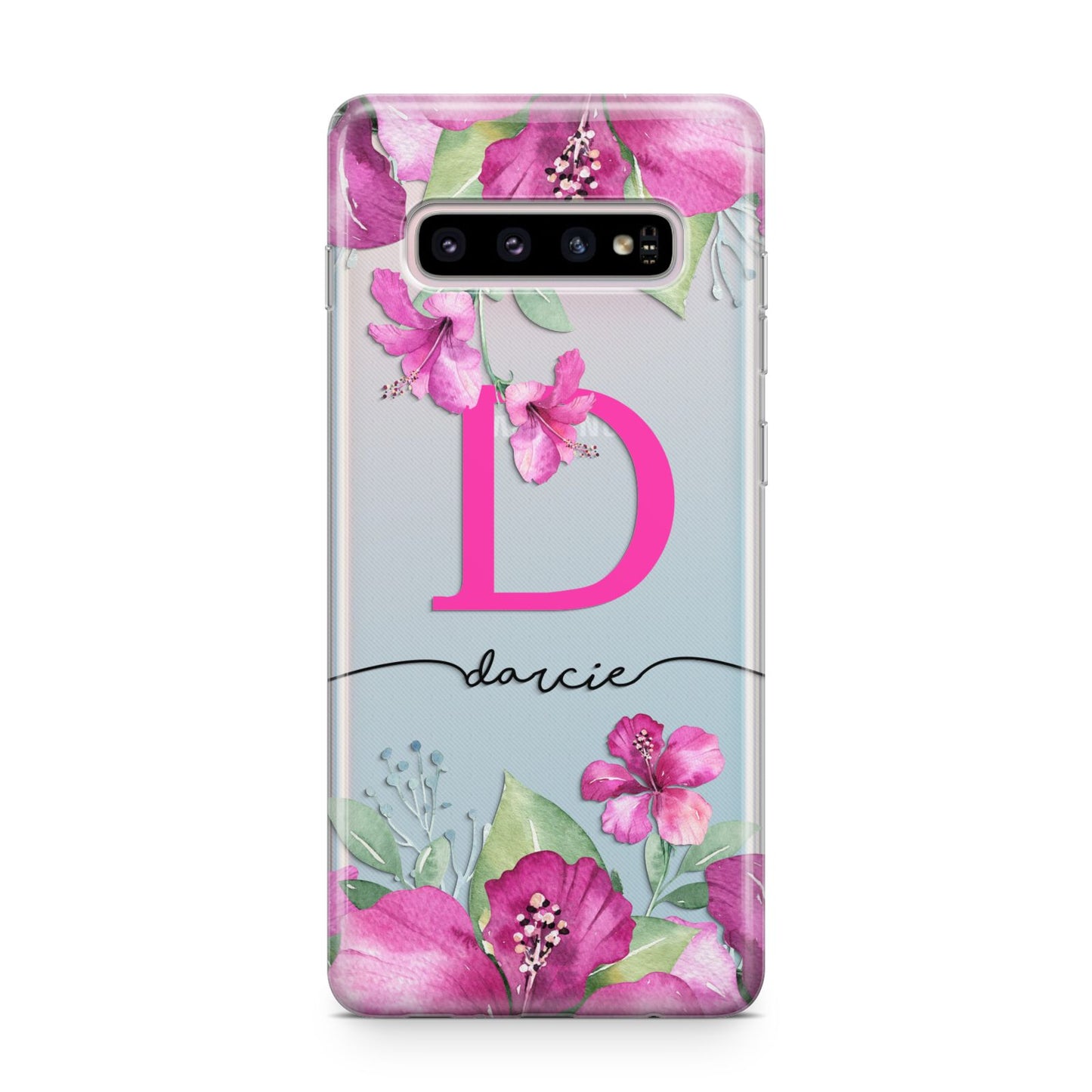 Personalised Pink Lilies Samsung Galaxy S10 Plus Case